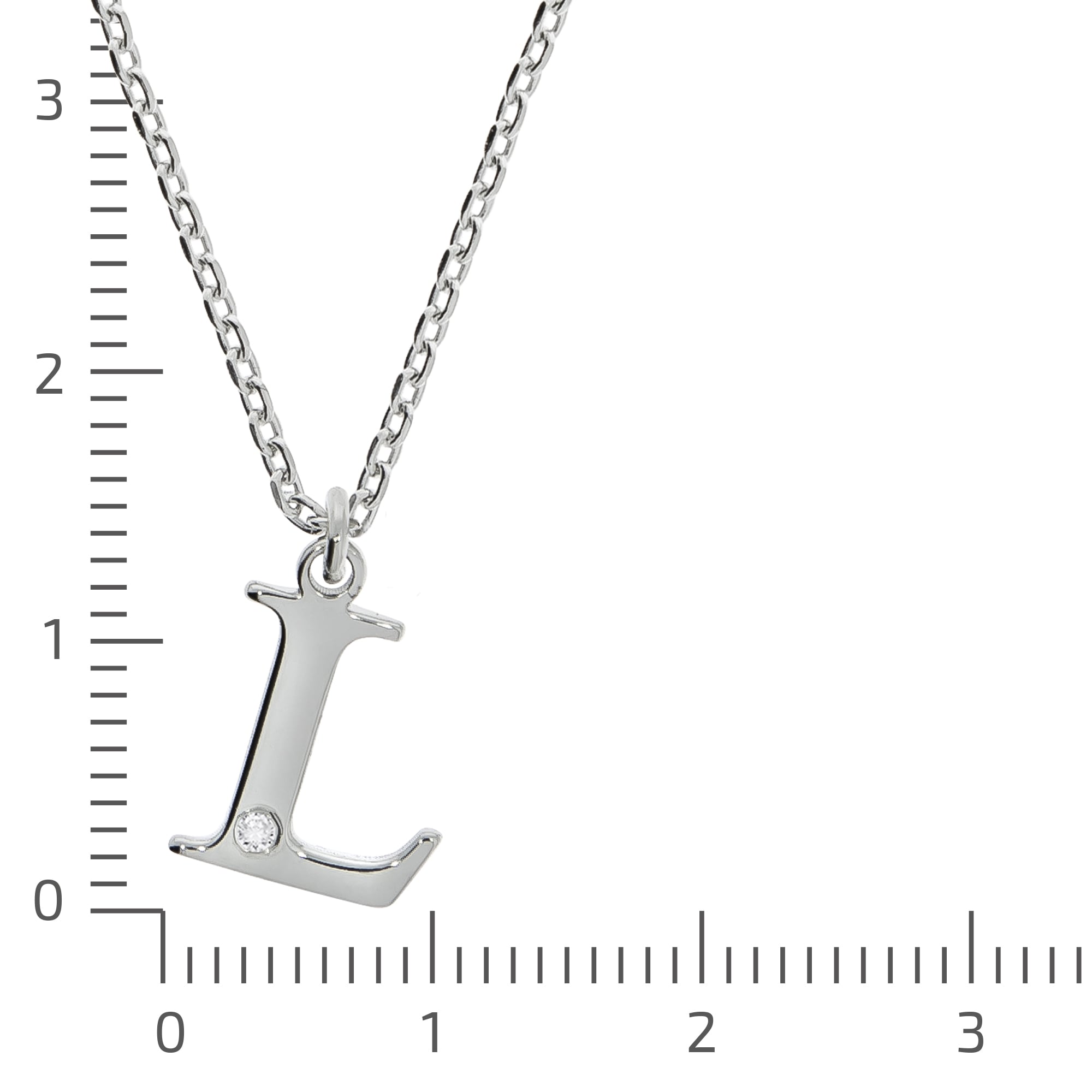 Diamonds by Ellen K. Kette mit Anhänger »Silber 925 mit 1x Diamant 0,008ct. Buchstabe L«