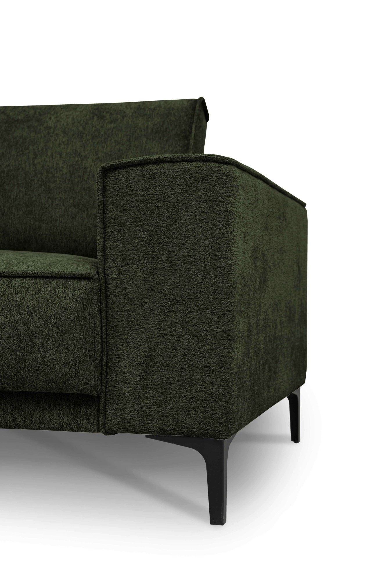 Places of Style Ecksofa »Polsterecke Oland, Struktur, Flachgewebe, Luxus-Microfaser, Boucle«, L-Form, 289 cm, Wellenunterfederung, Skandi-Design, Metallfüße