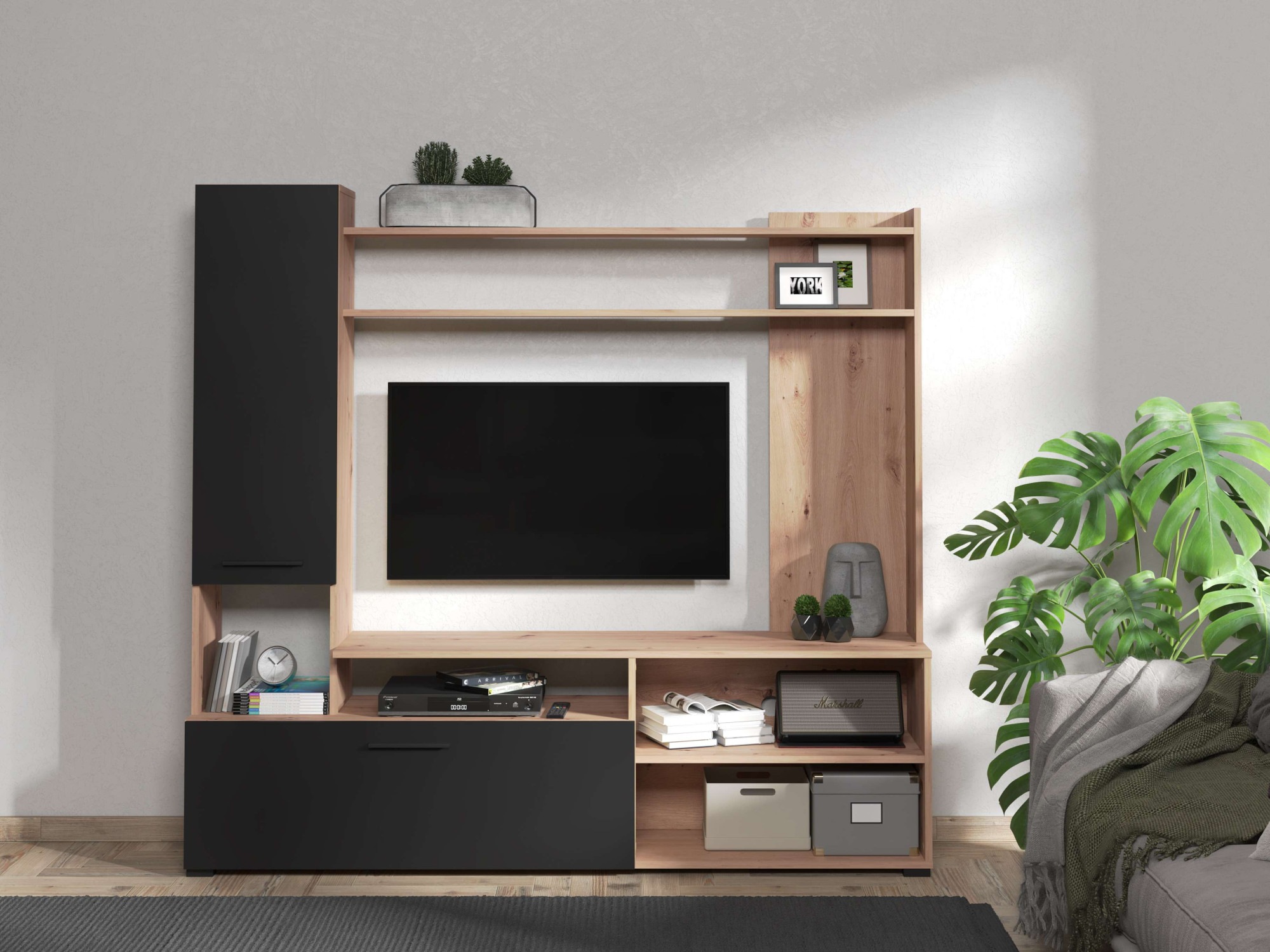INOSIGN Wohnwand »Braga Wohnwand, Mediawand, Anbauwand, für TV bis 60', Bre günstig online kaufen