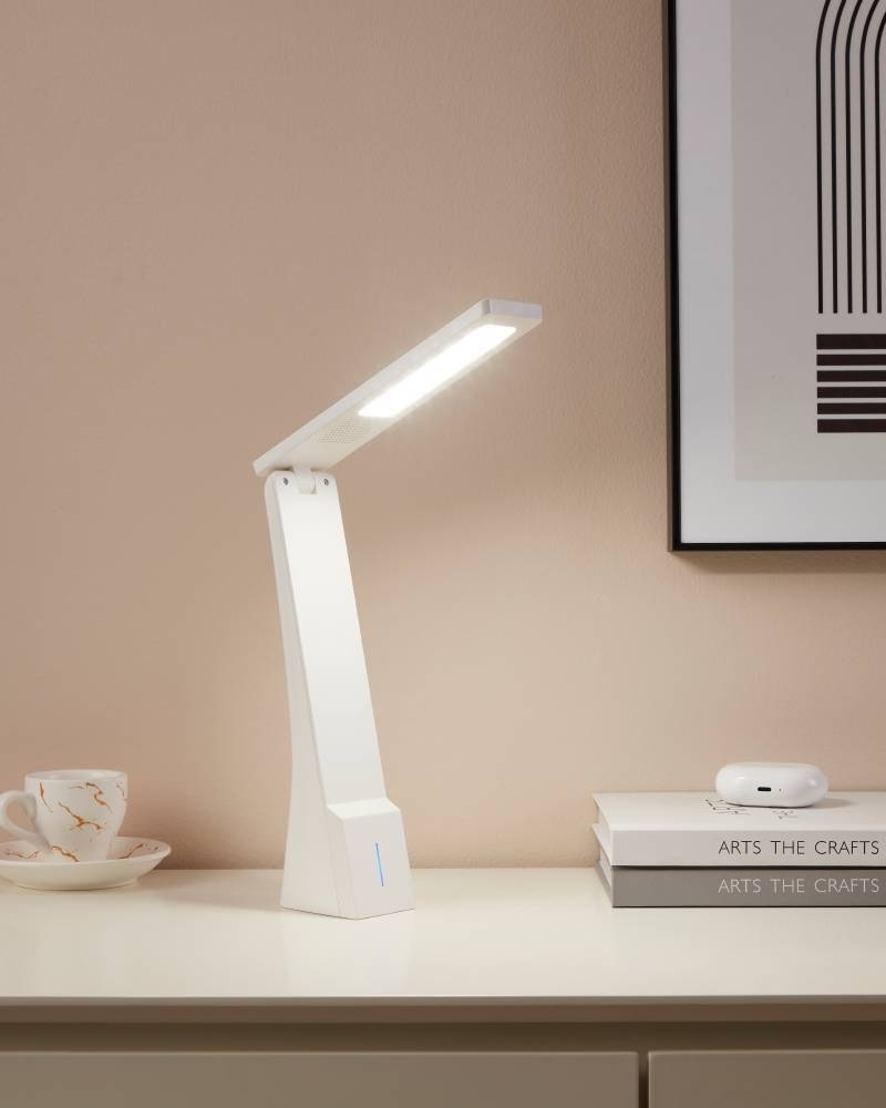 EGLO Tischleuchte »LA SECA LED Tischlampe, weiß, Touchsensor, dimmbar, USB«, 1 flammig, Leuchtmittel LED-Board | LED fest integriert, Leselampe, Schreibtischlampe, 3-step CCT, Kopf verstellbar, 20x26x5cm