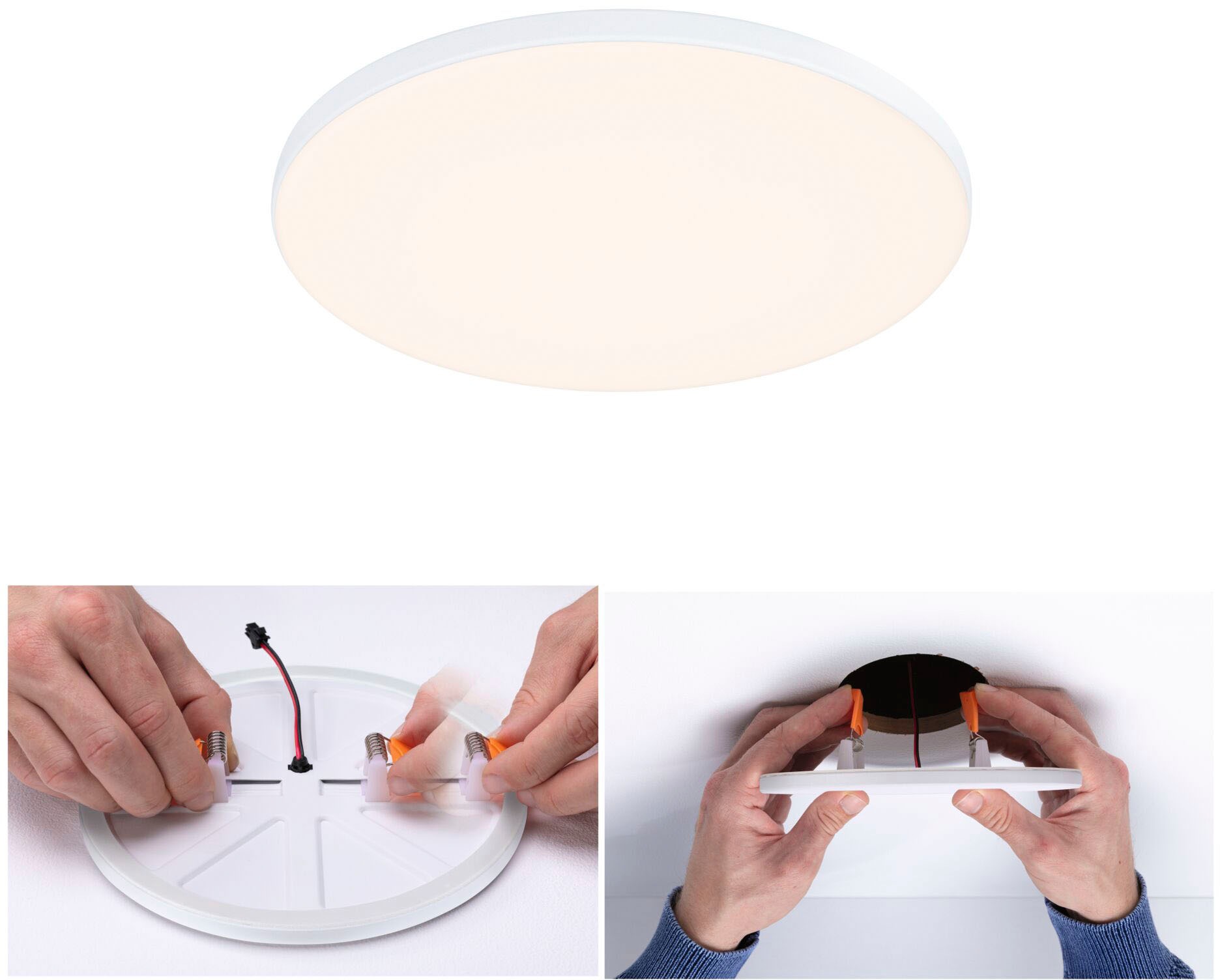 Paulmann LED Einbauleuchte »Veluna VariFit Edge IP44 rund 160mm 1100lm 3000K Weiß dimmbar«, 1 flammig, LED Einbaupanel IP44 rund 160mm 1100lm 3000K Weiß dimmbar