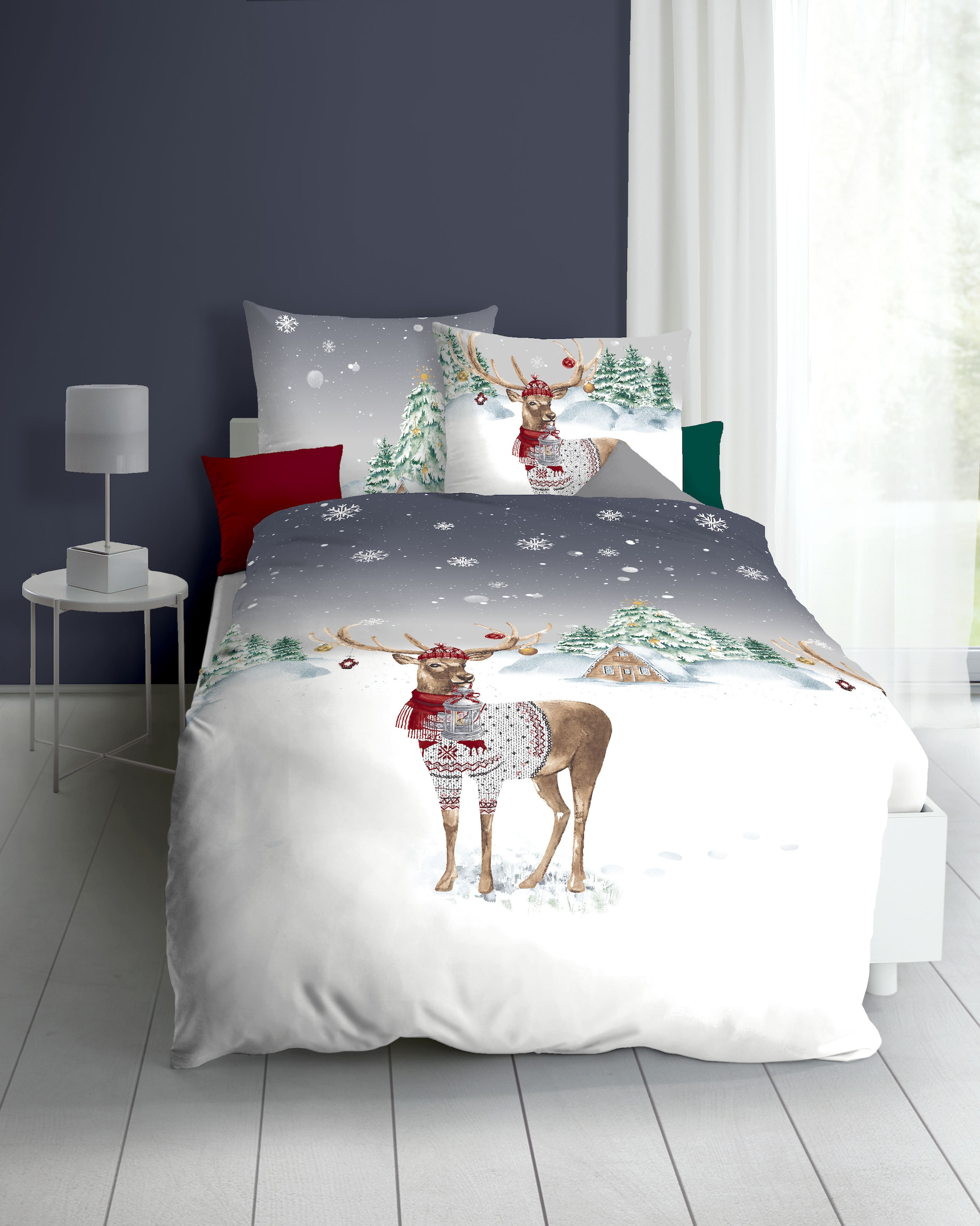 Kaeppel Bettwäsche »Weihnachtshirsch« 2 Stk. tlg. günstig online kaufen