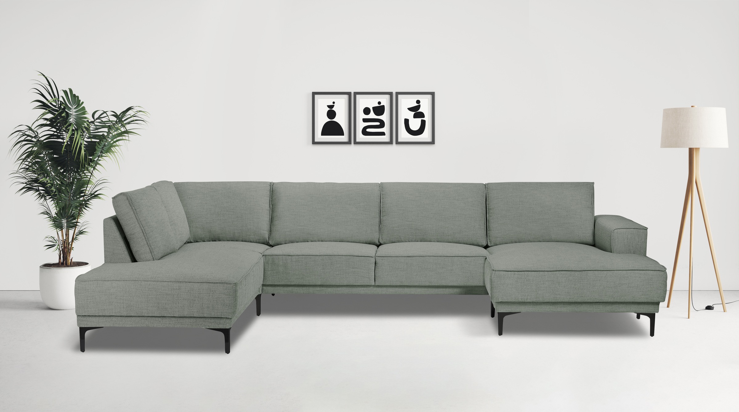 Places of Style Wohnlandschaft »XXL Sofa Oland, Struktur, Flachgewebe, Luxu günstig online kaufen