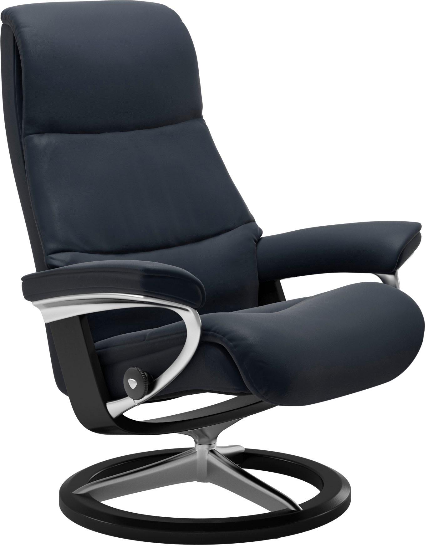 Stressless® Relaxsessel »View«, (Set, Relaxsessel mit Hocker), mit Signature Base, Größe M,Gestell Schwarz