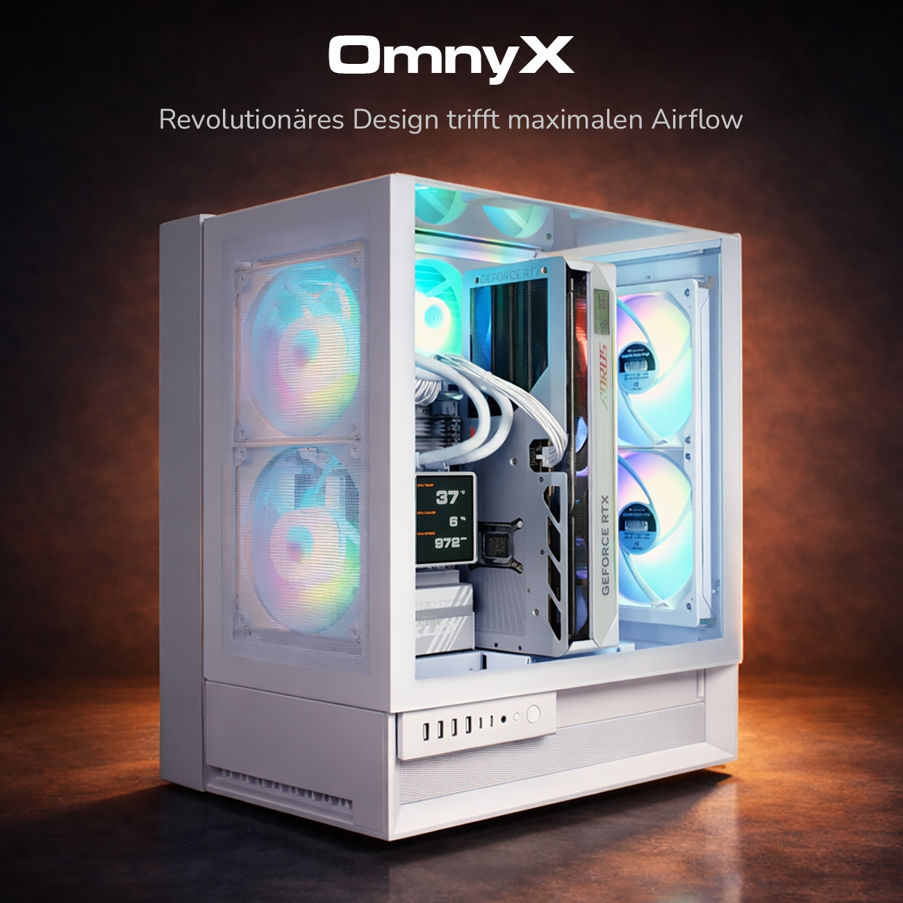 Cougar Gaming-PC »OmnyX WT 8059 AMD Ryzen 7 9700X 32GB DDR5 2TB SSD RTX 5080« Windows 11, DDR5 RAM, Wasserkühlung