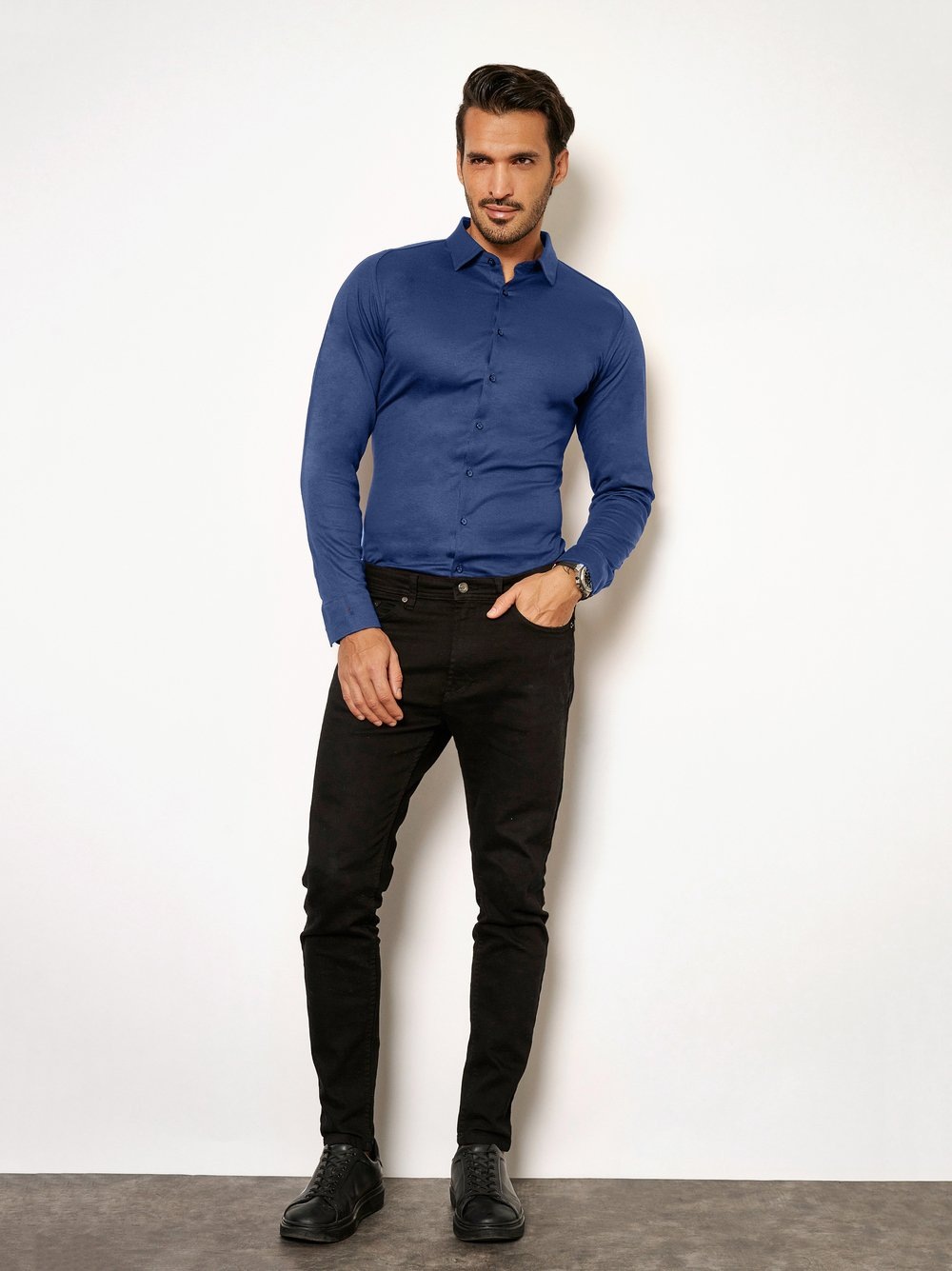 DESOTO Langarmhemd »Jerseyhemd Casual Kent«
