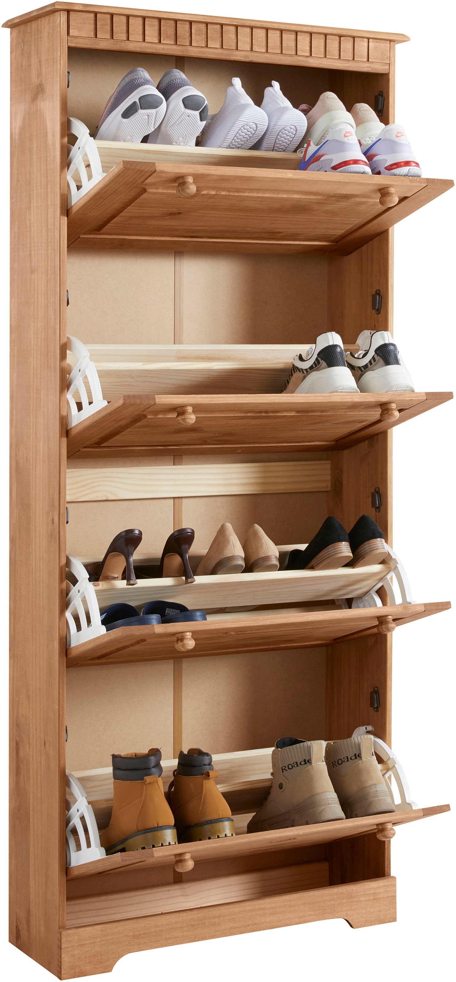 Home affaire Schuhschrank »Lisa«, mit 4 Klappen, Höhe 172 cm, Breite 75 cm