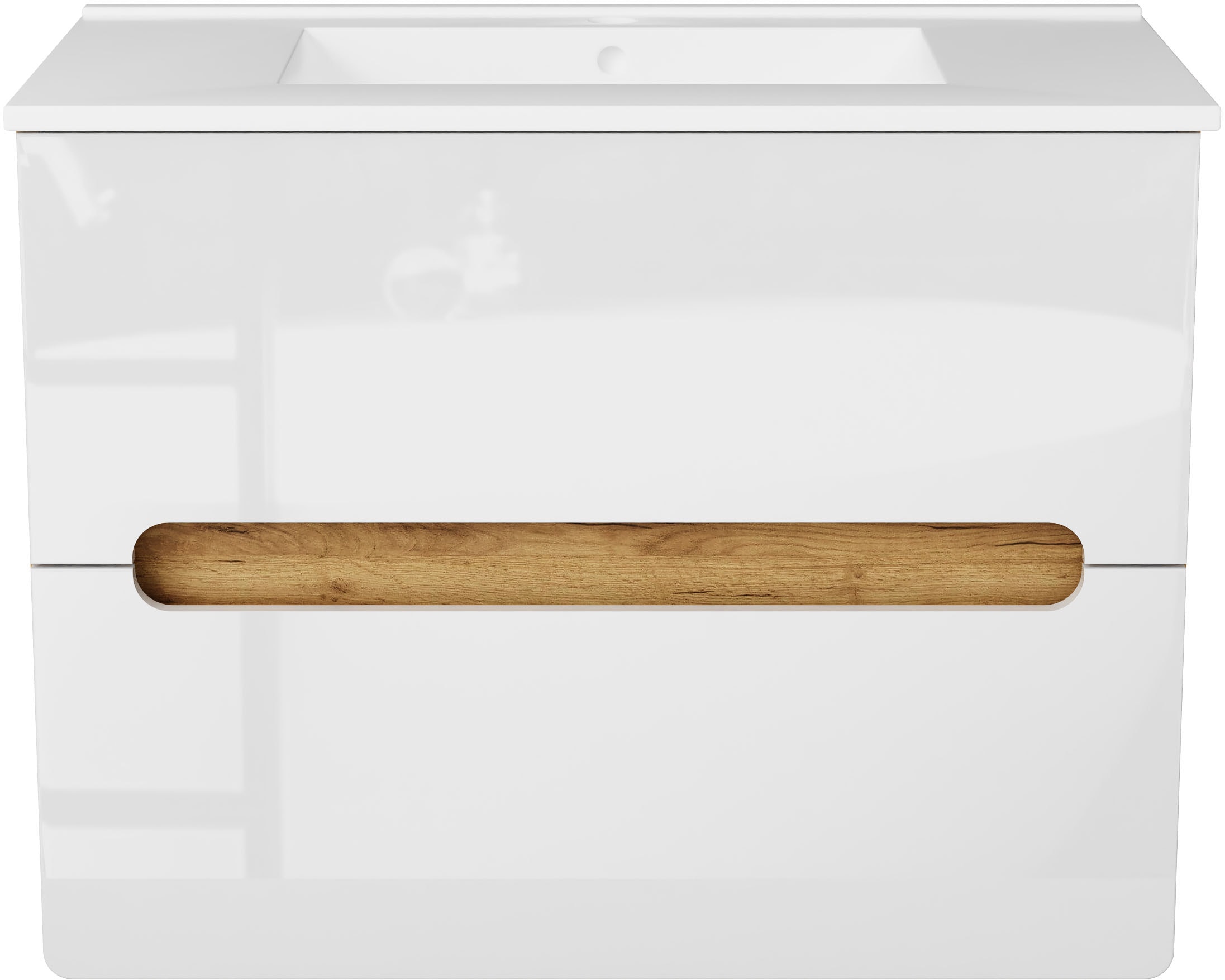 welltime Waschtisch »Lupo«, Badschrank mit Waschbecken,Soft Close,in verschiedenen Breiten (60,80)