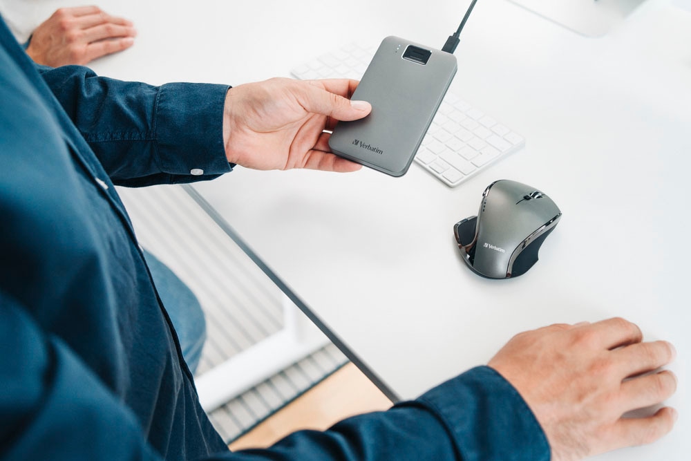 Verbatim externe HDD-Festplatte »Executive Fingerprint Secure 1TB«, 2,5 Zoll, Anschluss USB 3.2 Gen-1