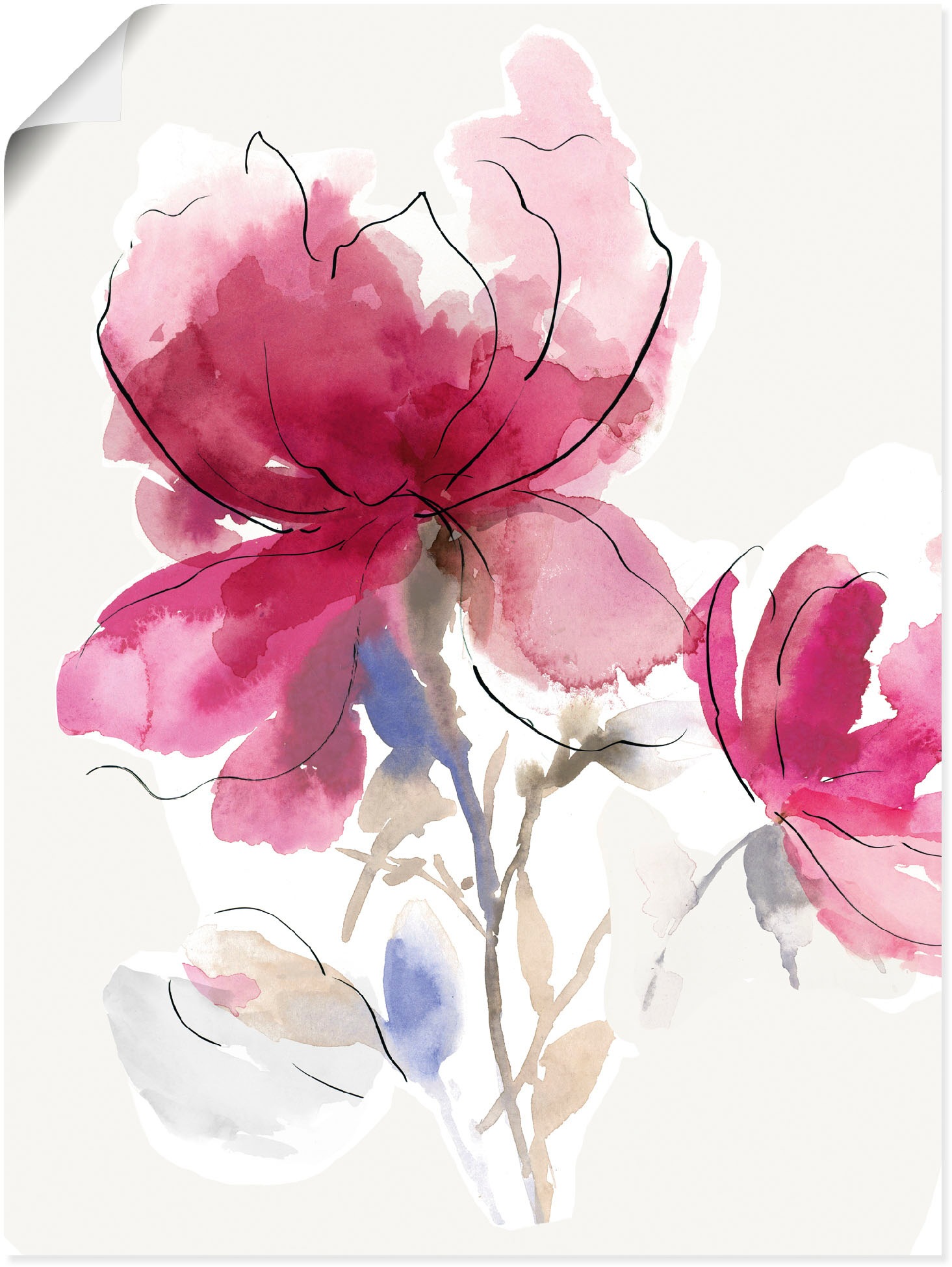 Artland Wandbild »Rosige Blüte I.«, Blumenbilder, (1 St.), als Alubild, Lei günstig online kaufen