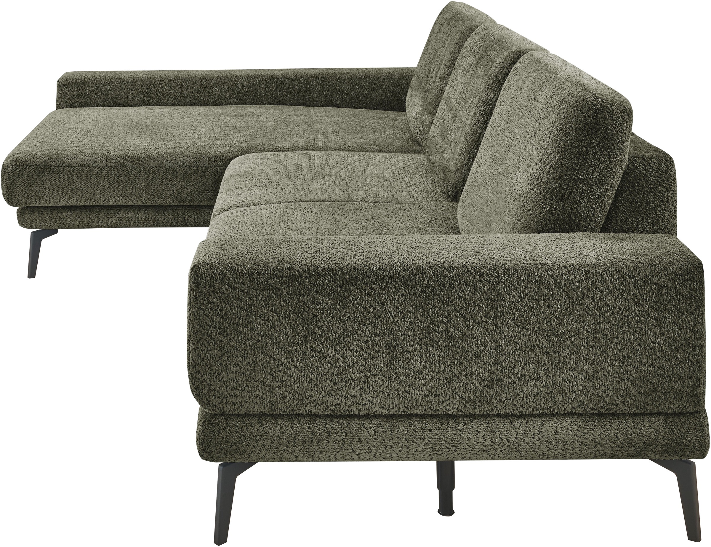 set one by Musterring Ecksofa »SO 3600 optimaler Sitzkomfort in Federkern o. Kaltschaum, 2 Sitzhöhen«, Sitzhöhe 42 cm, Federkern, B 293 x T 180 cm, Kama olive