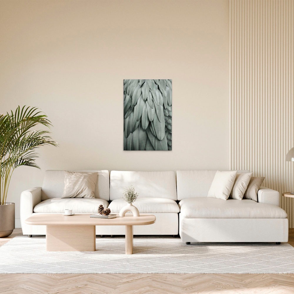 A.S. Création Leinwandbild »Feathers 2 - Wandbild Blau Grau Keilrahmen Fede günstig online kaufen