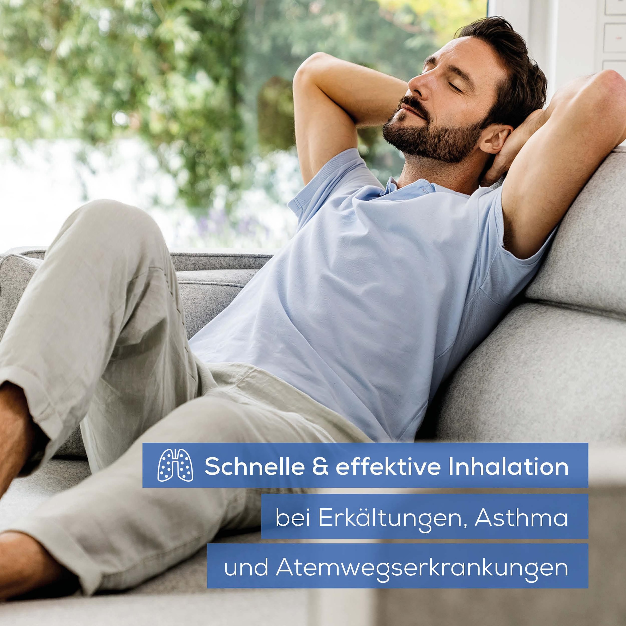 BEURER Inhalationsgerät »IH 60 zur Behandlung der oberen und unteren Atemwege«, Entspannte Anwendung durch flüsterleisten Betrieb