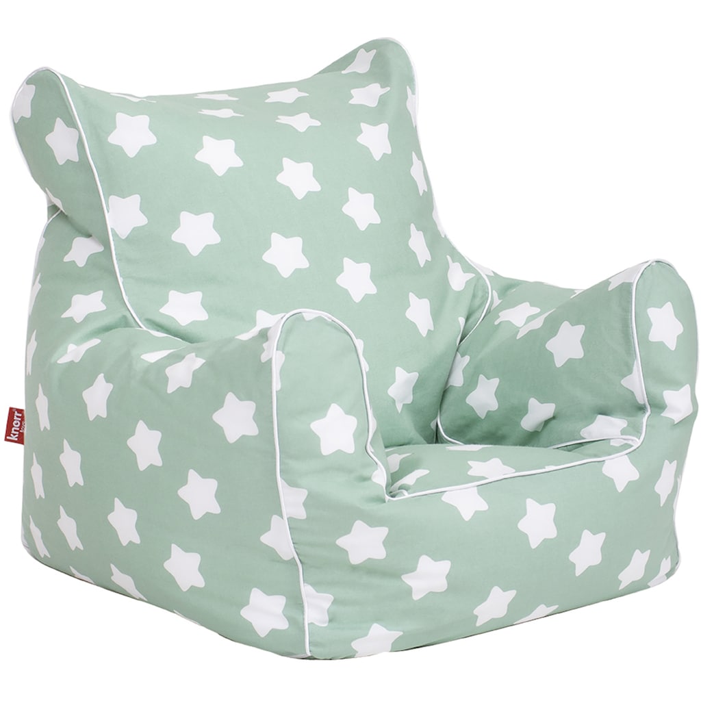 Knorrtoys® Sitzsack »Green White Stars«, für Kinder; Made in Europe