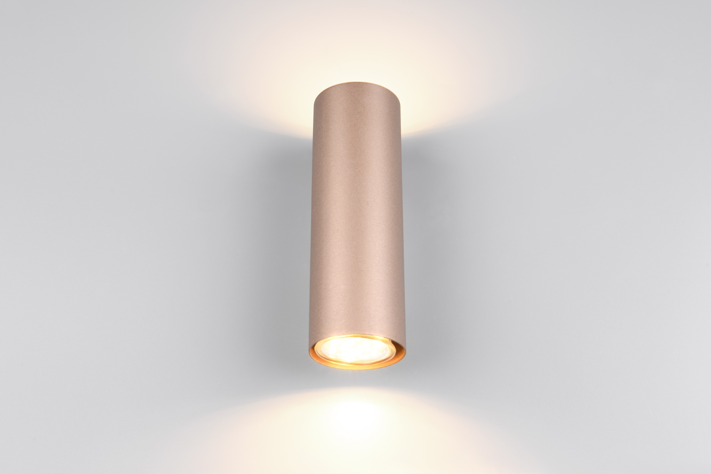 TRIO Leuchten Wandleuchte »MARLEY, 2-flammiger Wandstrahler mit up-and-down Licht, GU10 Wandspot«, 2 flammig, Leuchtmittel GU10 | Leuchtmittel wechselbar, exkl 2xGU10 max 35W, Farbkombination coffee + warm grey, Höhe 18cm