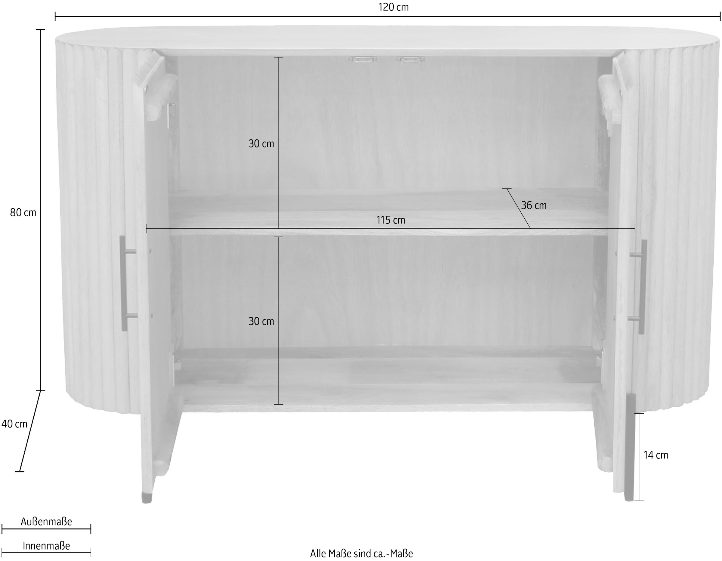 SIT Kommode, (1 St.), Lamellen-Design im Retro Stil