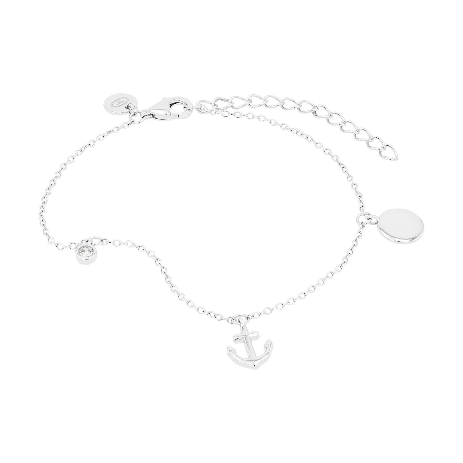 TOM TAILOR Silberarmband »Anker« mit Zirkonia (synth.)
