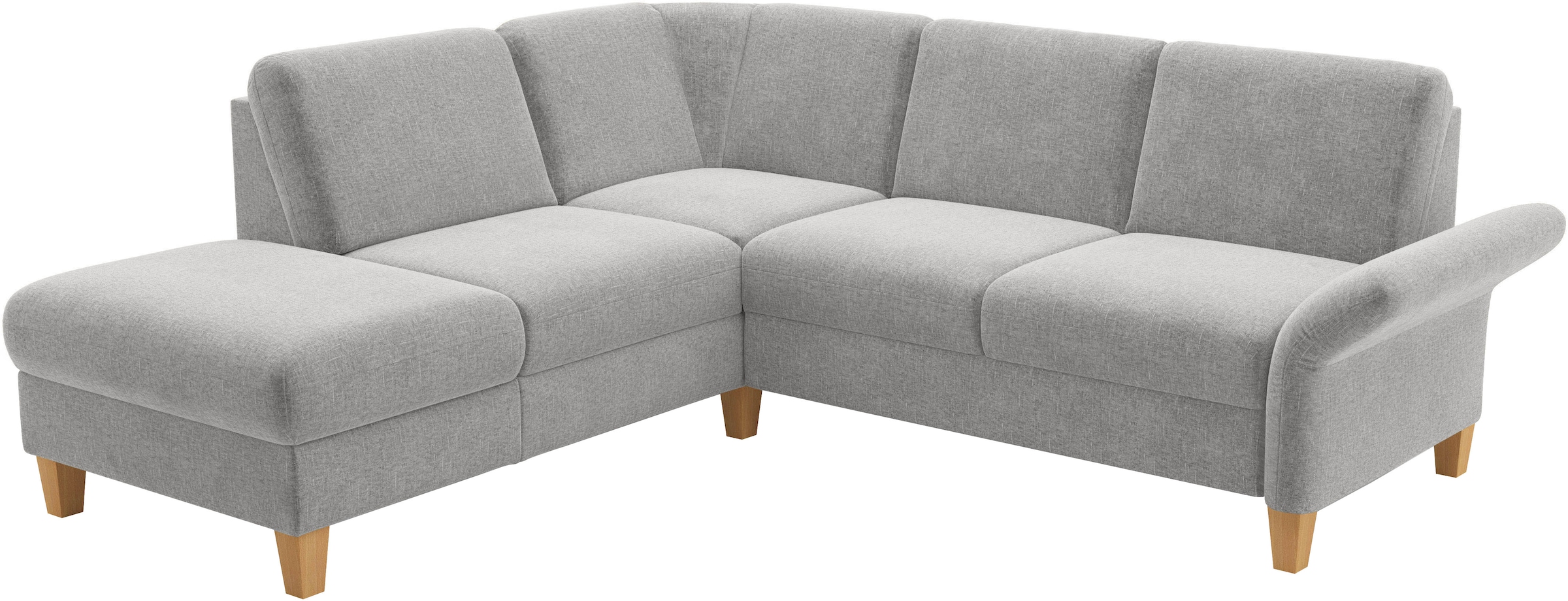 Home affaire Ecksofa »Rochelle«, wahlweise mit Armlverstellung, Klappbett mit Rollen & Bettkasten