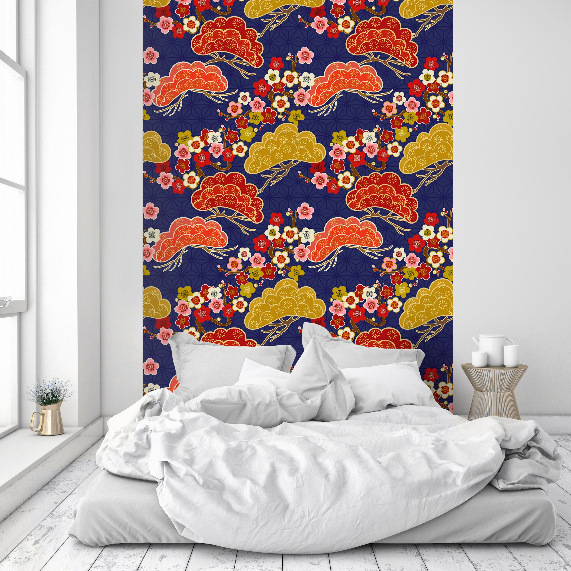 queence Vinyltapete »Heidi« Motiv | bedruckt | botanisch | geblümt | gemustert | natürlich glatt 90x250cm, selbstklebend, kinderleichte Anbringung, , Sticker