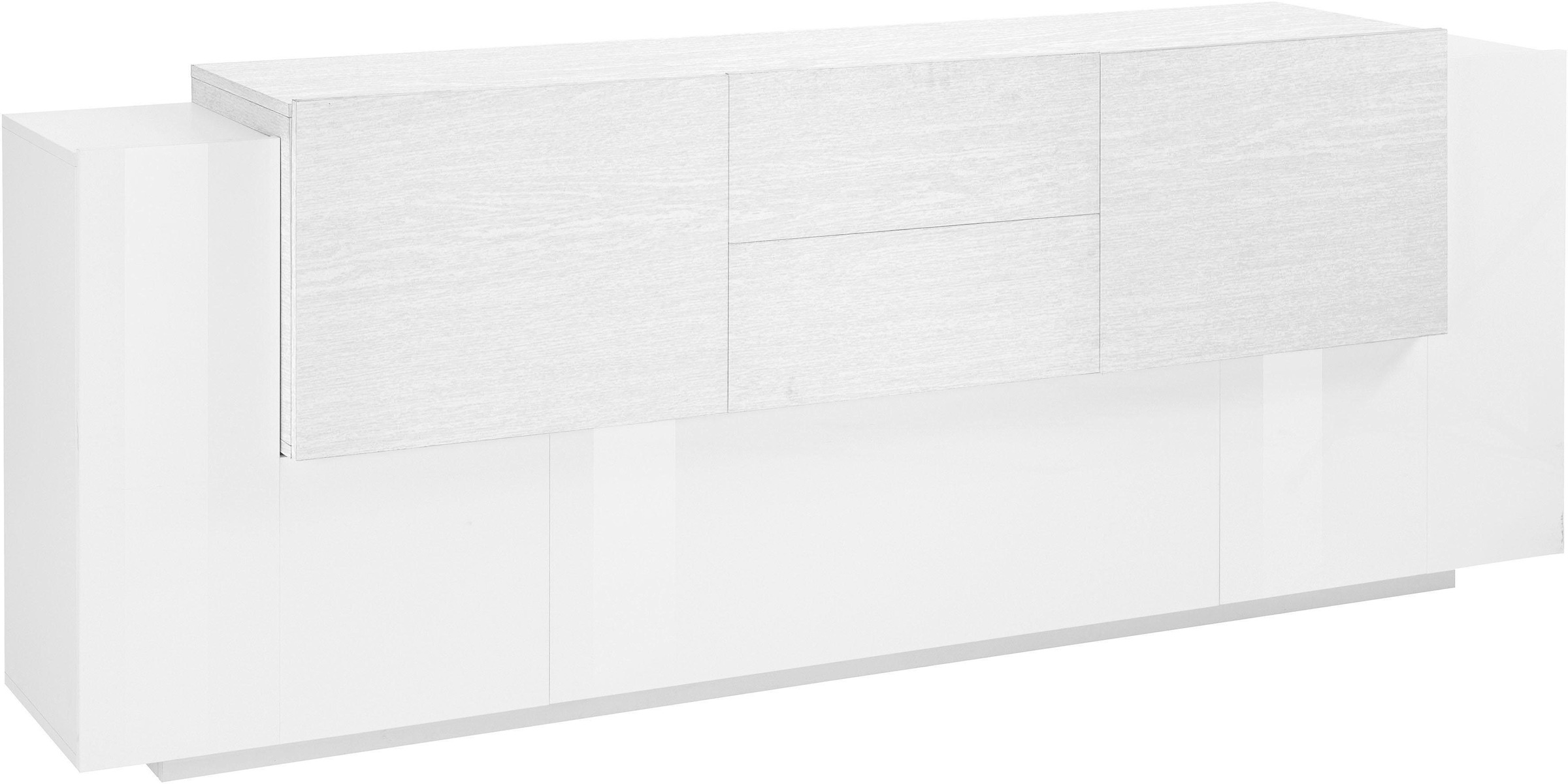 INOSIGN Sideboard »Coro, Kommode, Schrank, Kredenz, grifflos mit Einlegeböden«, 1 Klappe,4 Türen,2 Schubkästen Doppeltiefe, Breite 220