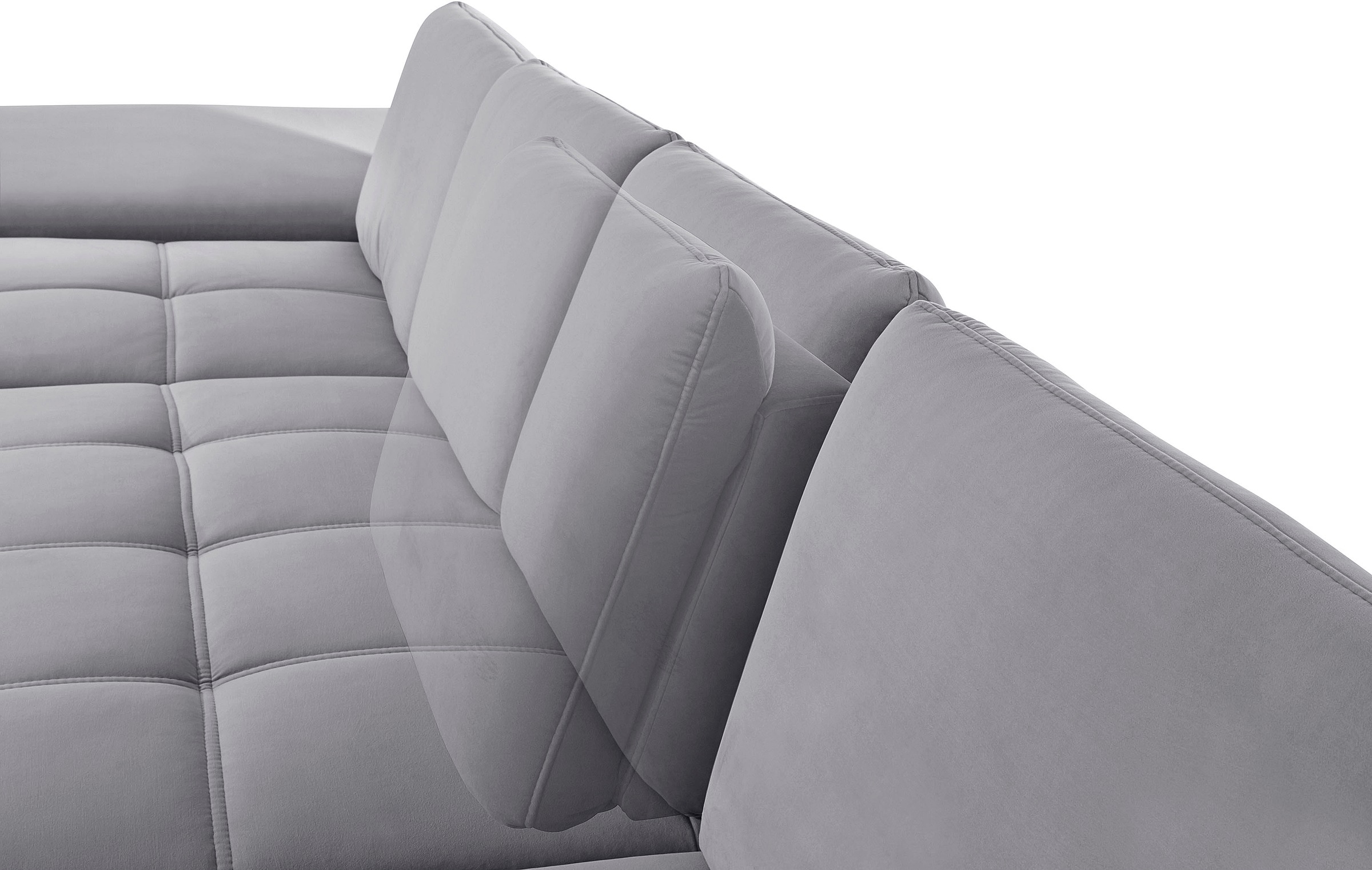 Places of Style Wohnlandschaft »Costello U-Form, mit Sitztiefenverstellung, Armteilverstellung und«, 3 Nierenkissen, optional Bettfunktion und Bettkasten