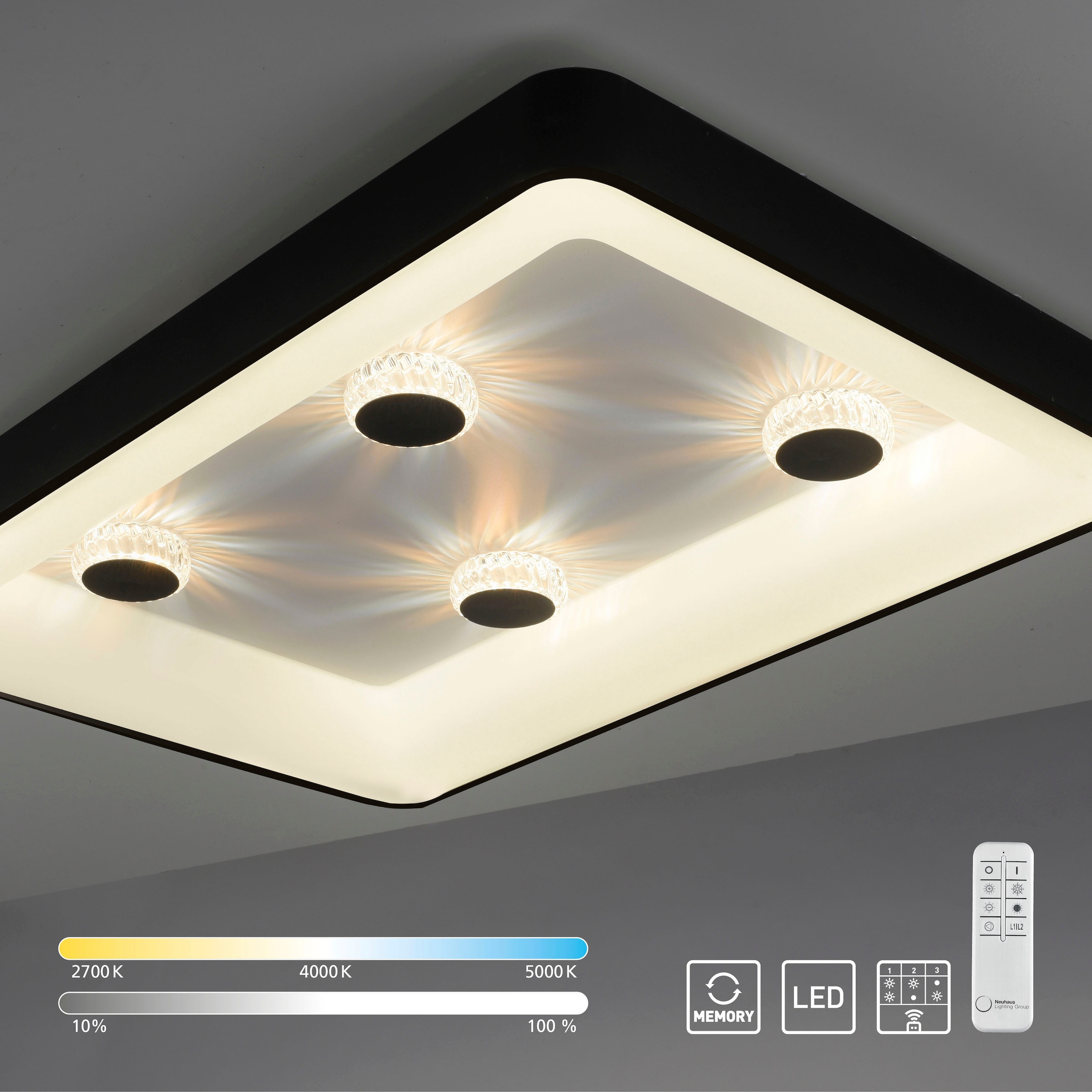 JUST LIGHT Deckenleuchte »VERTIGO«, 1 flammig, Leuchtmittel LED-Board   LED günstig online kaufen