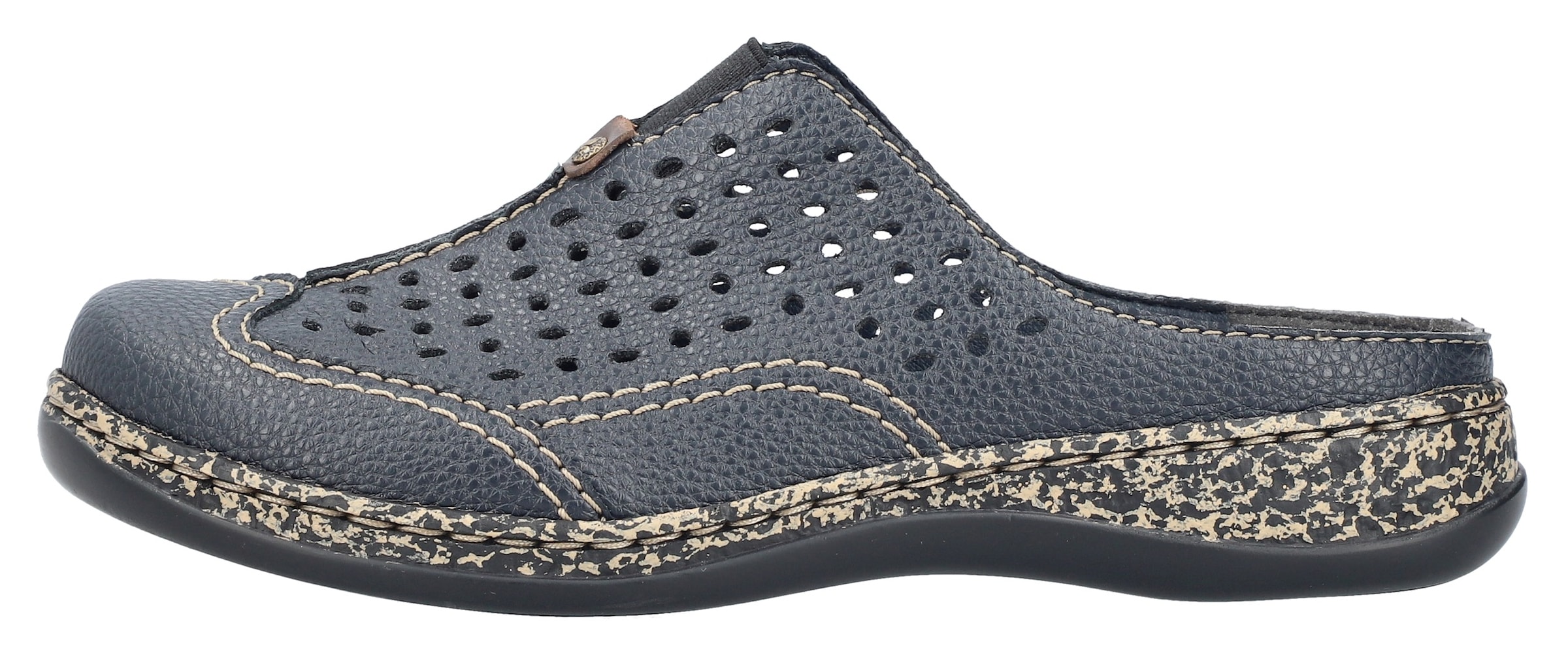 Rieker Clog, Schlupfschuh, Hausschuh, Sommerschuh mit Perforation