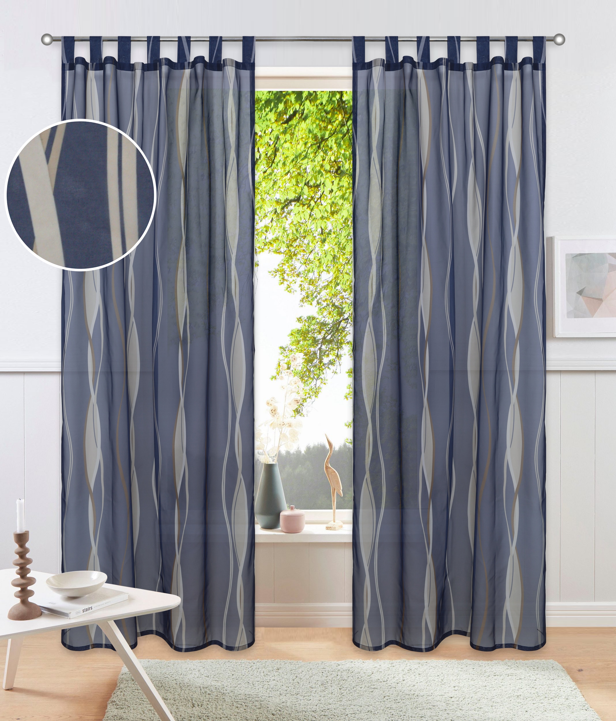 OTTO home Gardine »Dimona« Schlaufen 2 Stk. tlg. 2er-Set, Voile, Polyester, Wellen