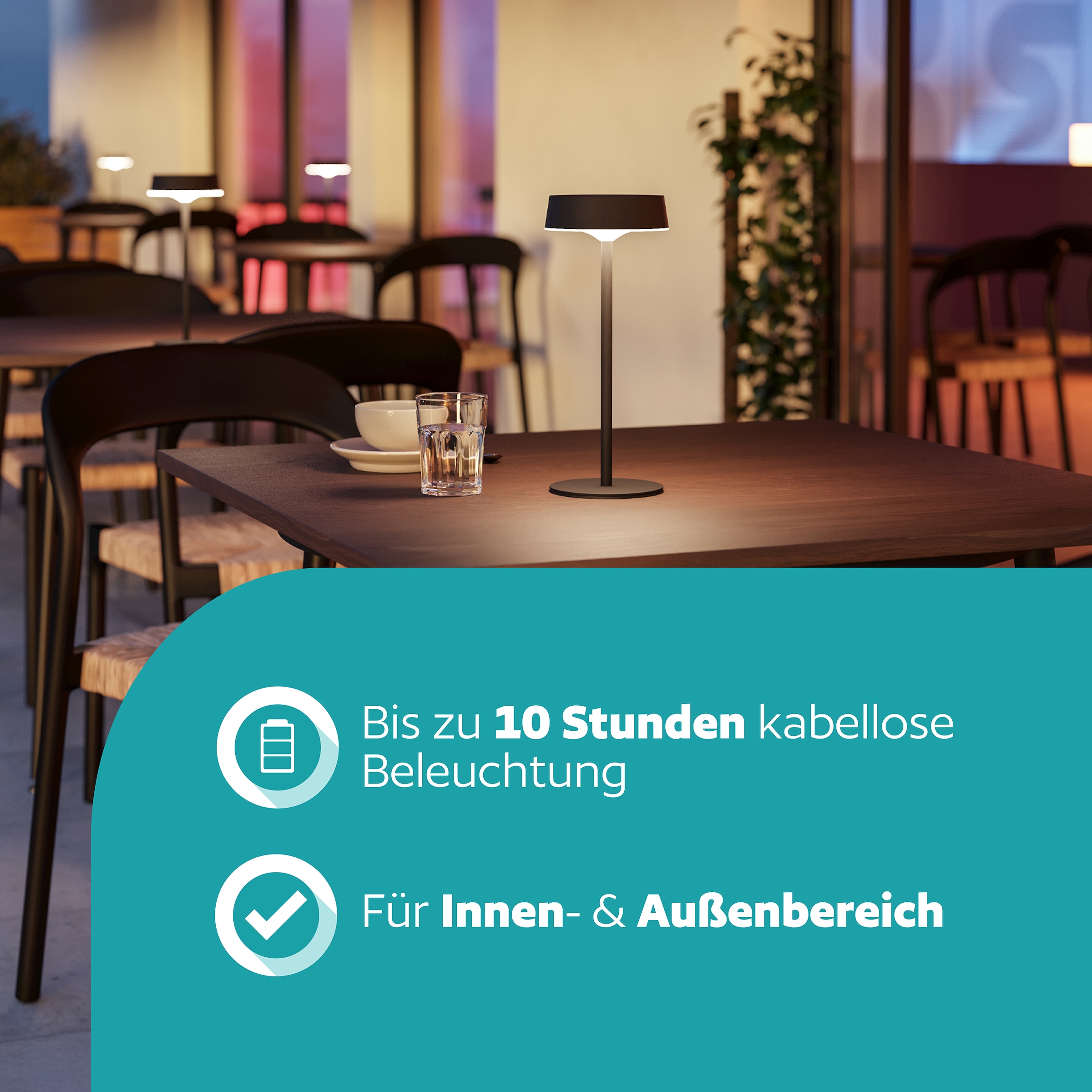 EGLO Tischleuchte »SIMERI Tischlampe - Stahl - SOLAR-LED - 3W - IP44« LED-Modul 1 Stk. Kaltweiß | Neutralweiß | Warmweiß Solarleuchte, Außentischleuchte, Akku, Leselampe, H31 x Ø13 cm