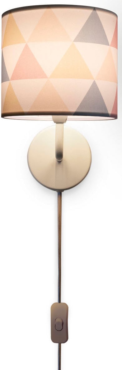 Paco Home Wandleuchte »Luca Delta«, Leuchtmittel E14 | ohne Leuchtmittel, Wandleuchte Lampenschirm Stoff Wandlampe Dreieck Bunt Textilschirm E14