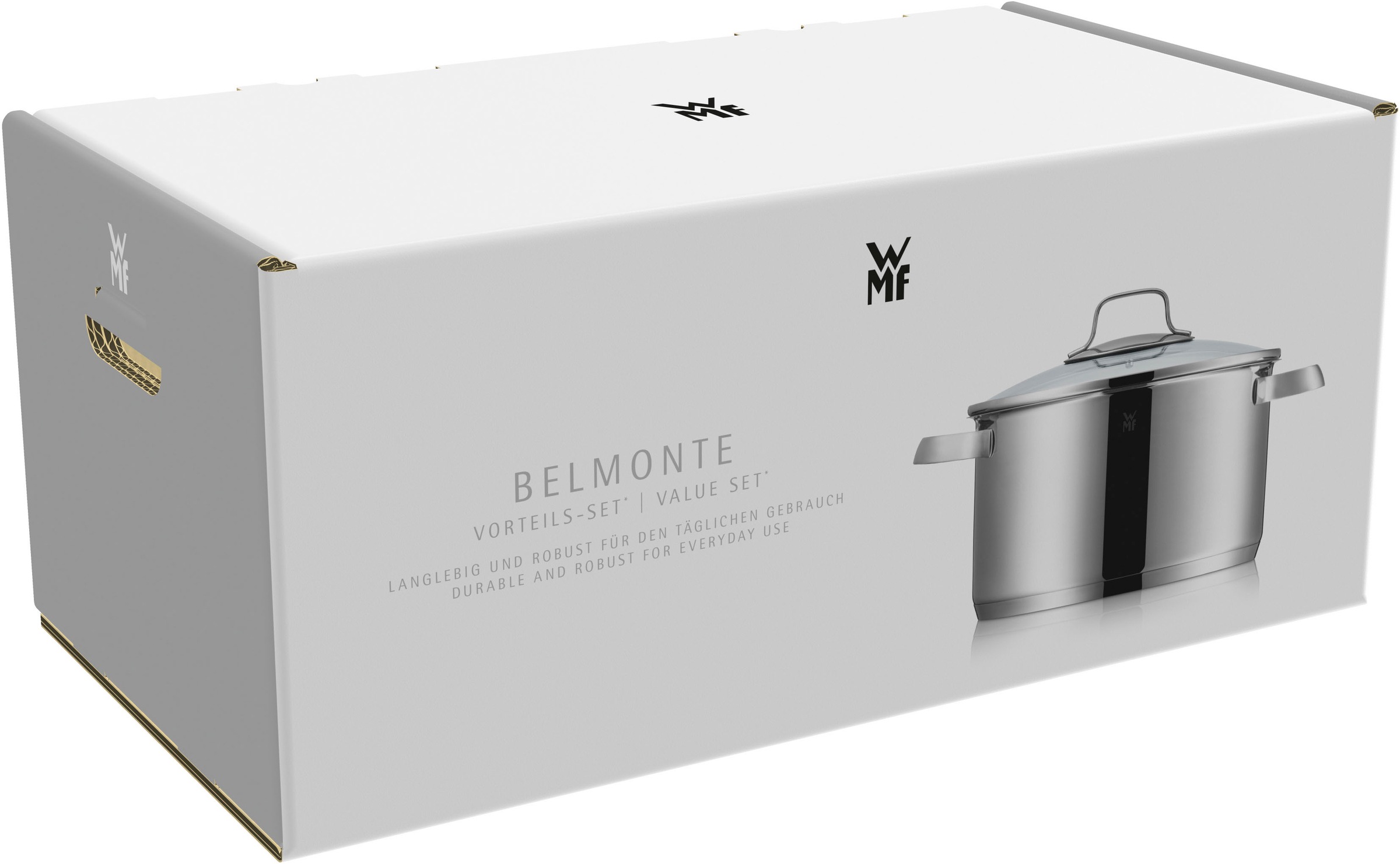 WMF Topf-Set »Belmonte«, Cromargan® Edelstahl Rostfrei 18/10, (Set, 7 tlg.), Glasdeckel, Schüttrand, poliert, für alle Herdarten