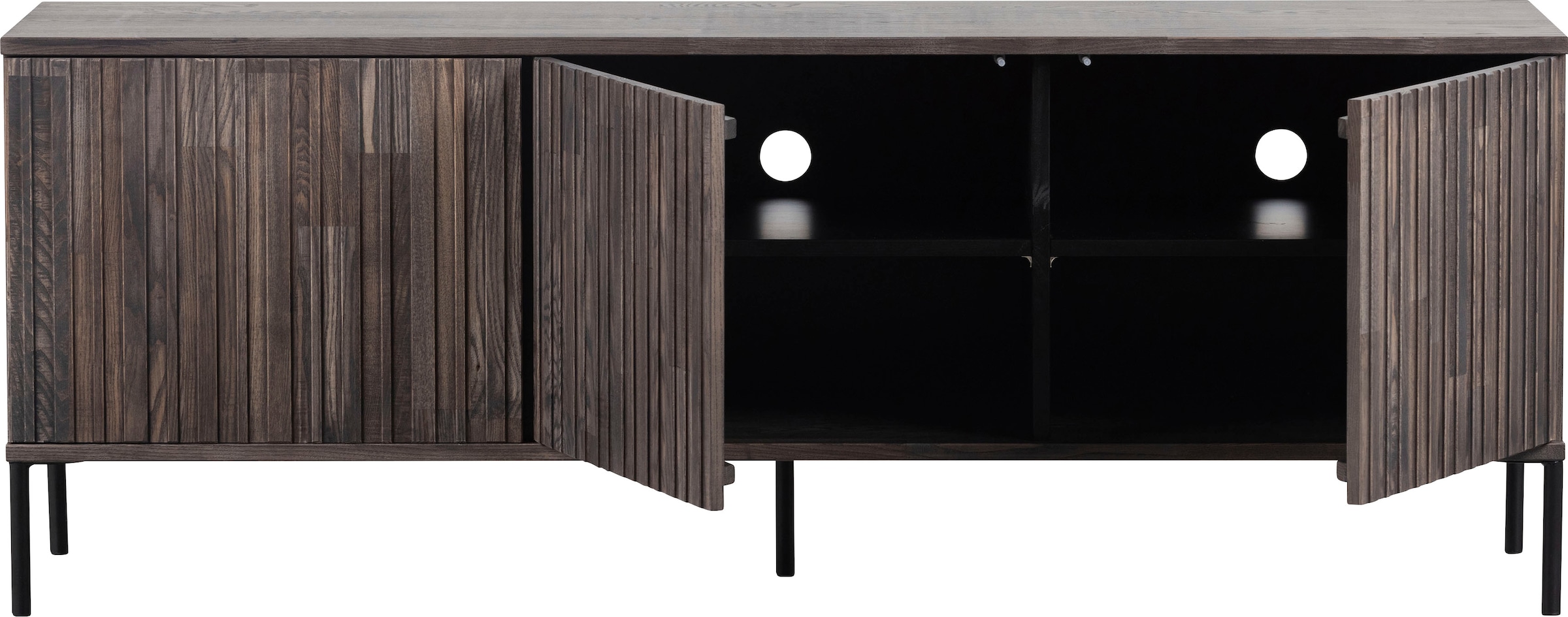 WOOOD Sideboard »New Gravure, TV-Kommode, Breite 100 cm oder 150 cm«, Kommode Höhe 56 cm, mit grafischen Relieftüren, viel Stauraum