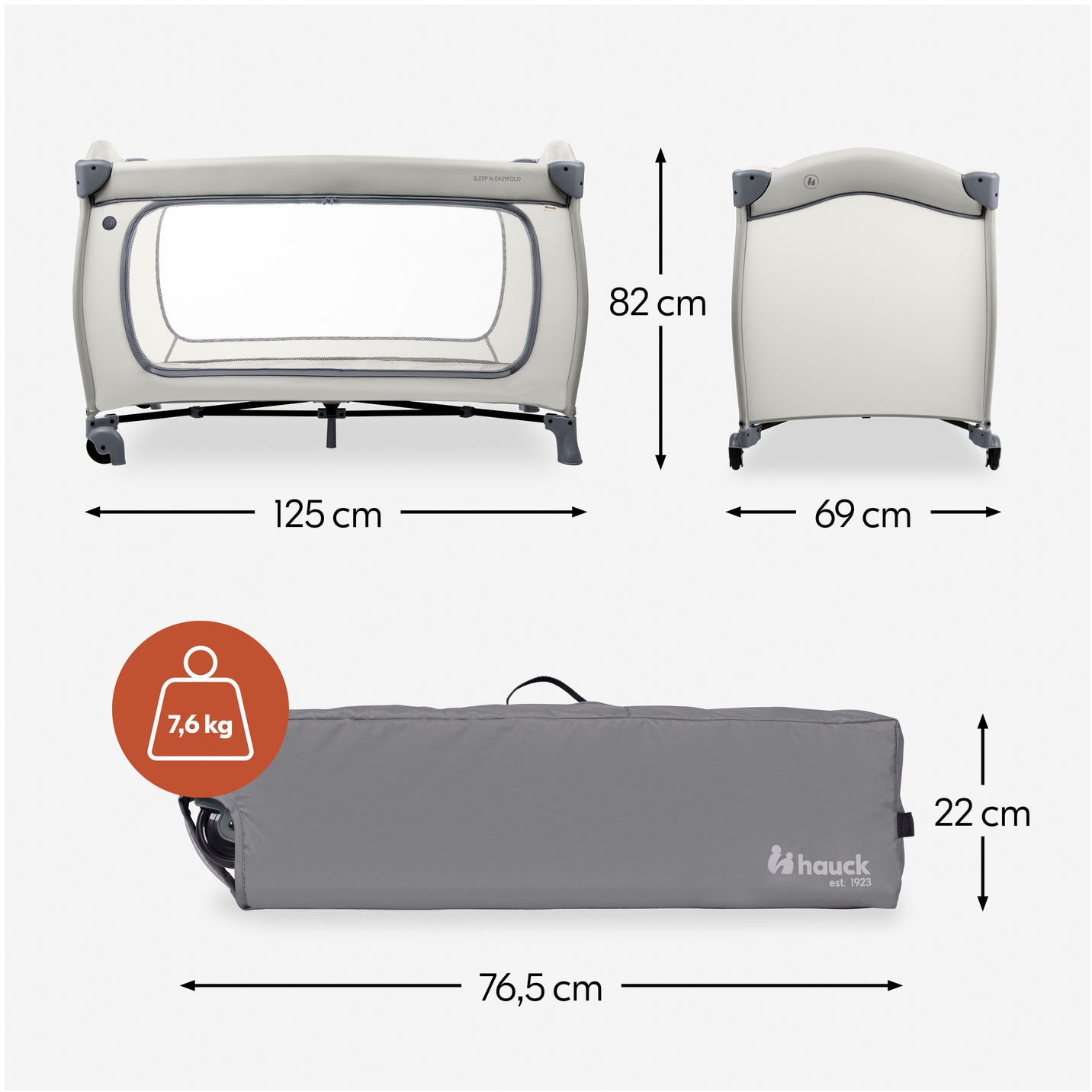 Hauck Baby-Reisebett »Sleep N Easyfold« Vorderausstieg; inkl. Transporttasche