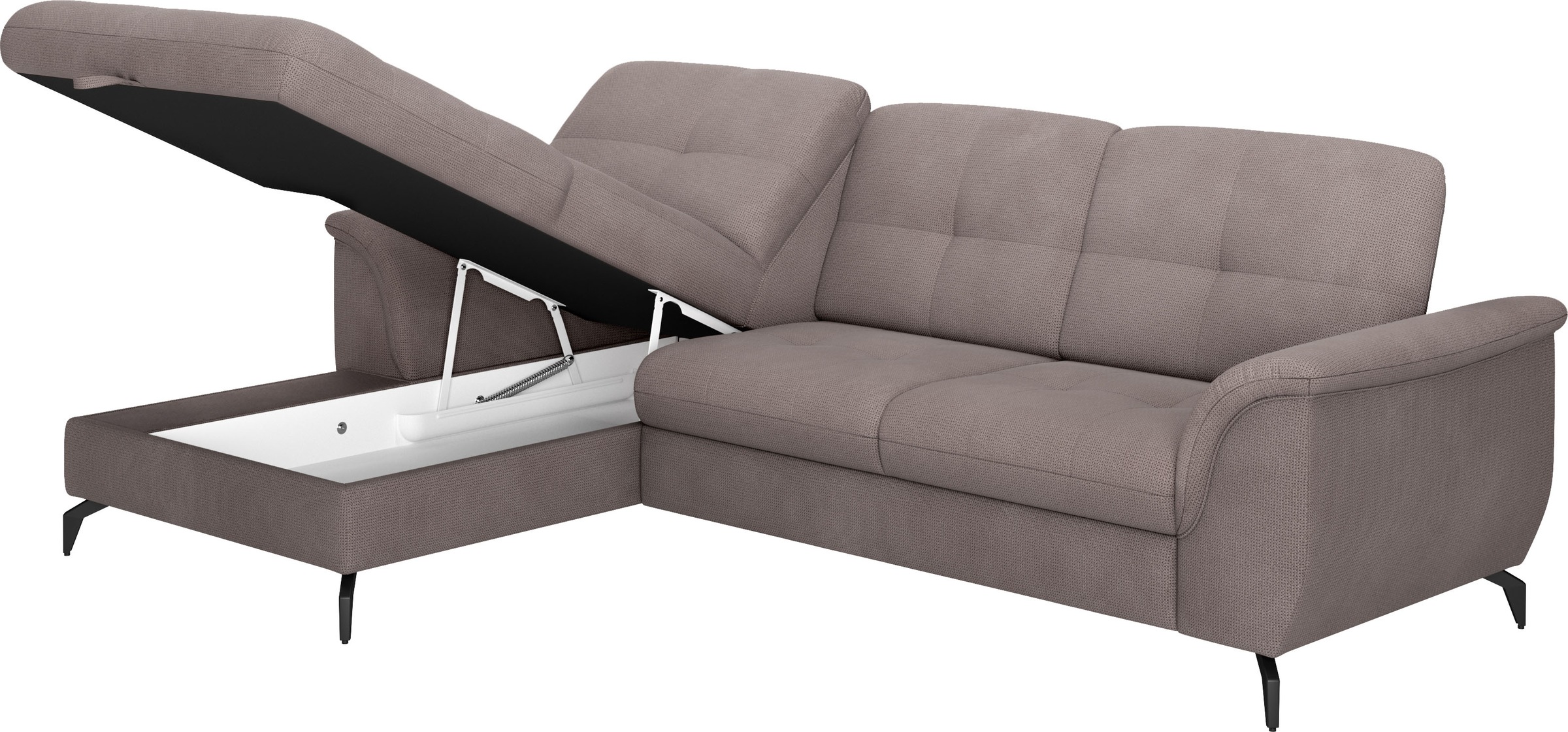 sit&more Ecksofa »Zora L-Form«, wahlweise mit Bettfunktion und Bettkasten