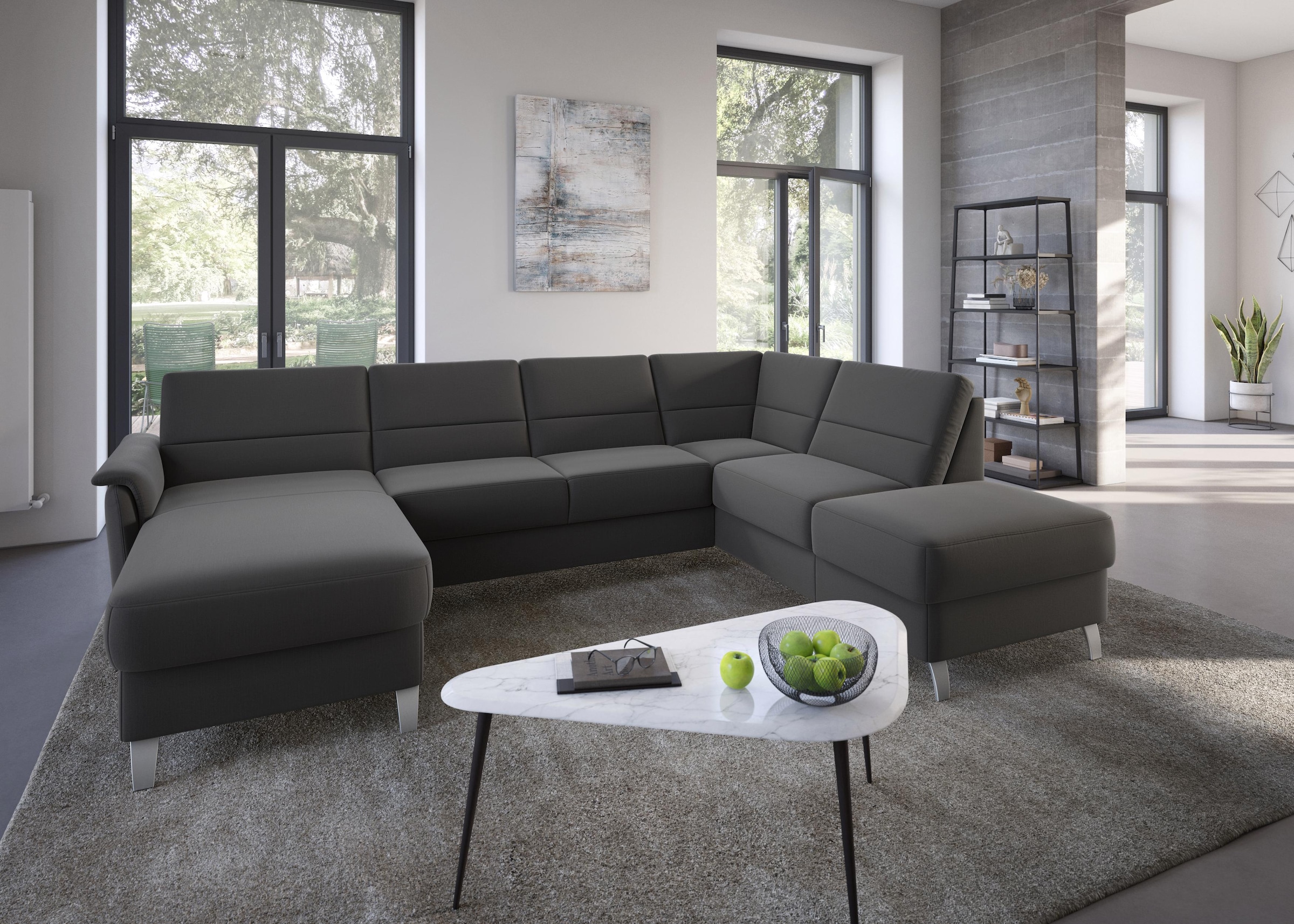 sit&more Wohnlandschaft »Palmera U-Form«, Federkern, wahlweise mit Bettfunktion und mit/ohne Stauraum
