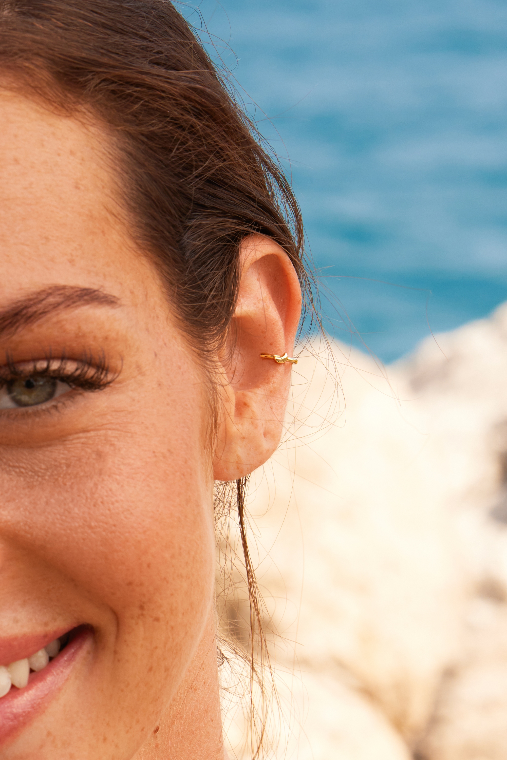 CAÏ Paar Ohrstecker »925 Silber vergoldet Mond Luna«