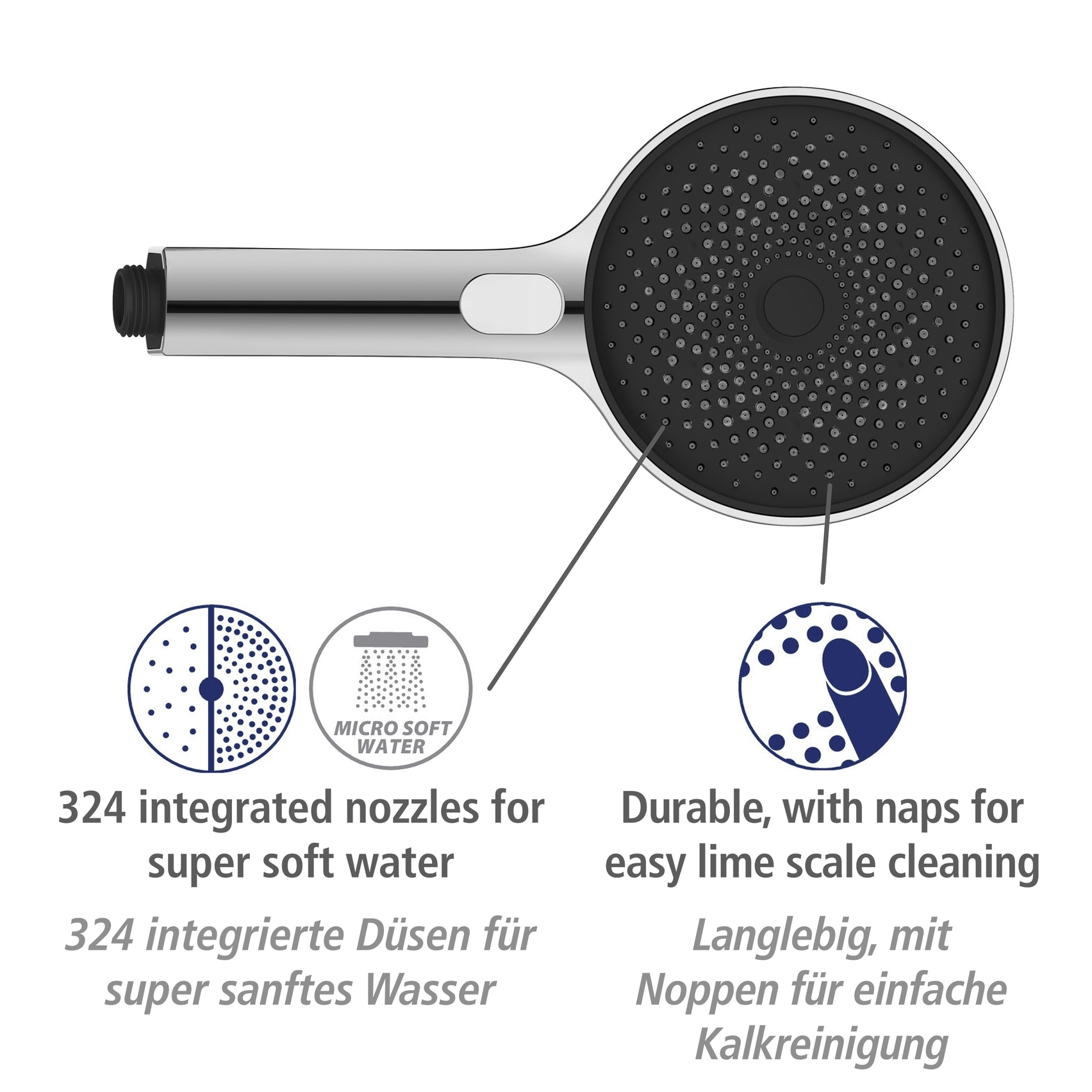 WENKO Duschsystem »Softwater« Chrom, einfacher Anschluss an bestehende Armatur o. Wandanschlussbogen