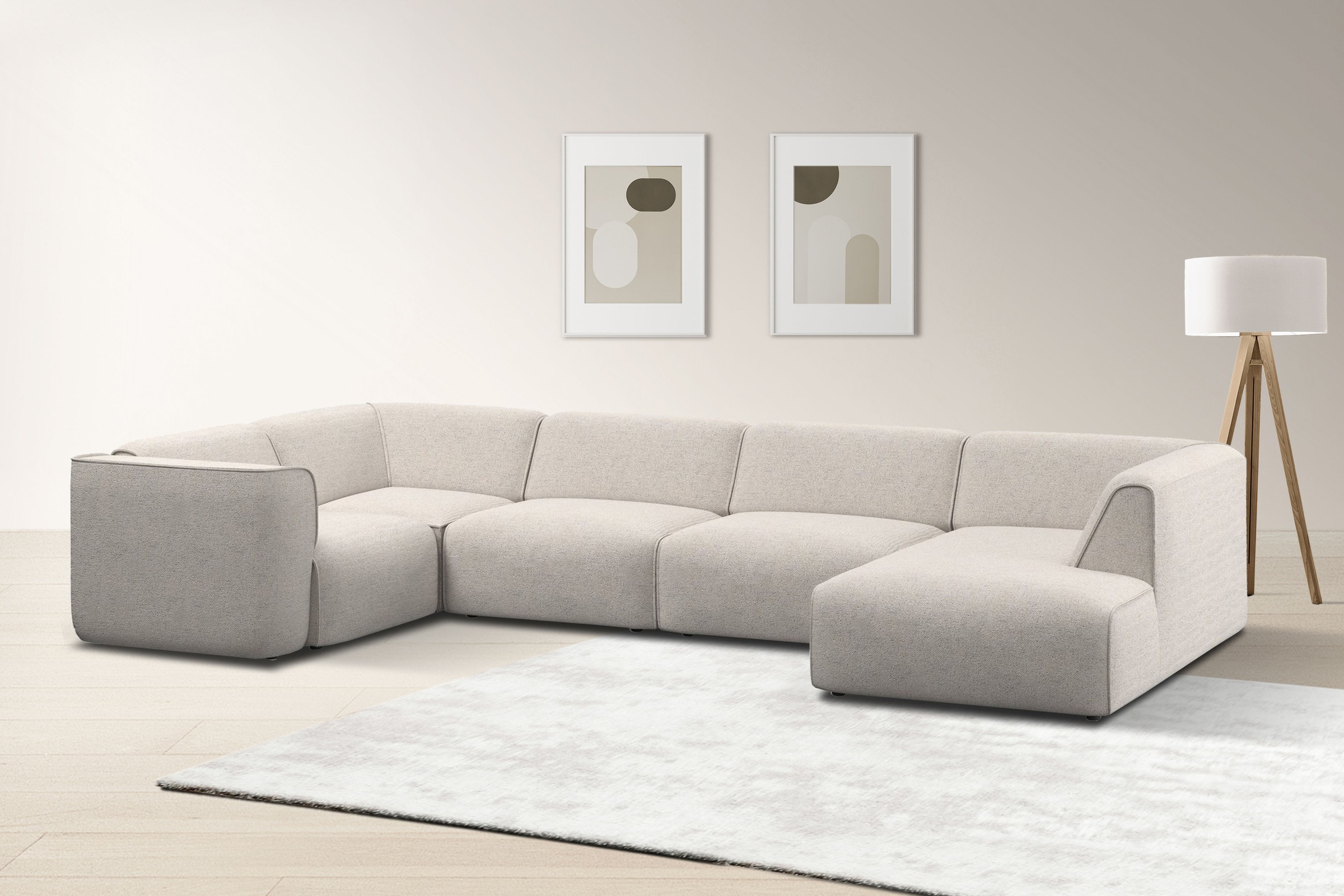 OTTO home Wohnlandschaft »Merid U-Form, jederzeit durch Module erweiterbar, günstig online kaufen