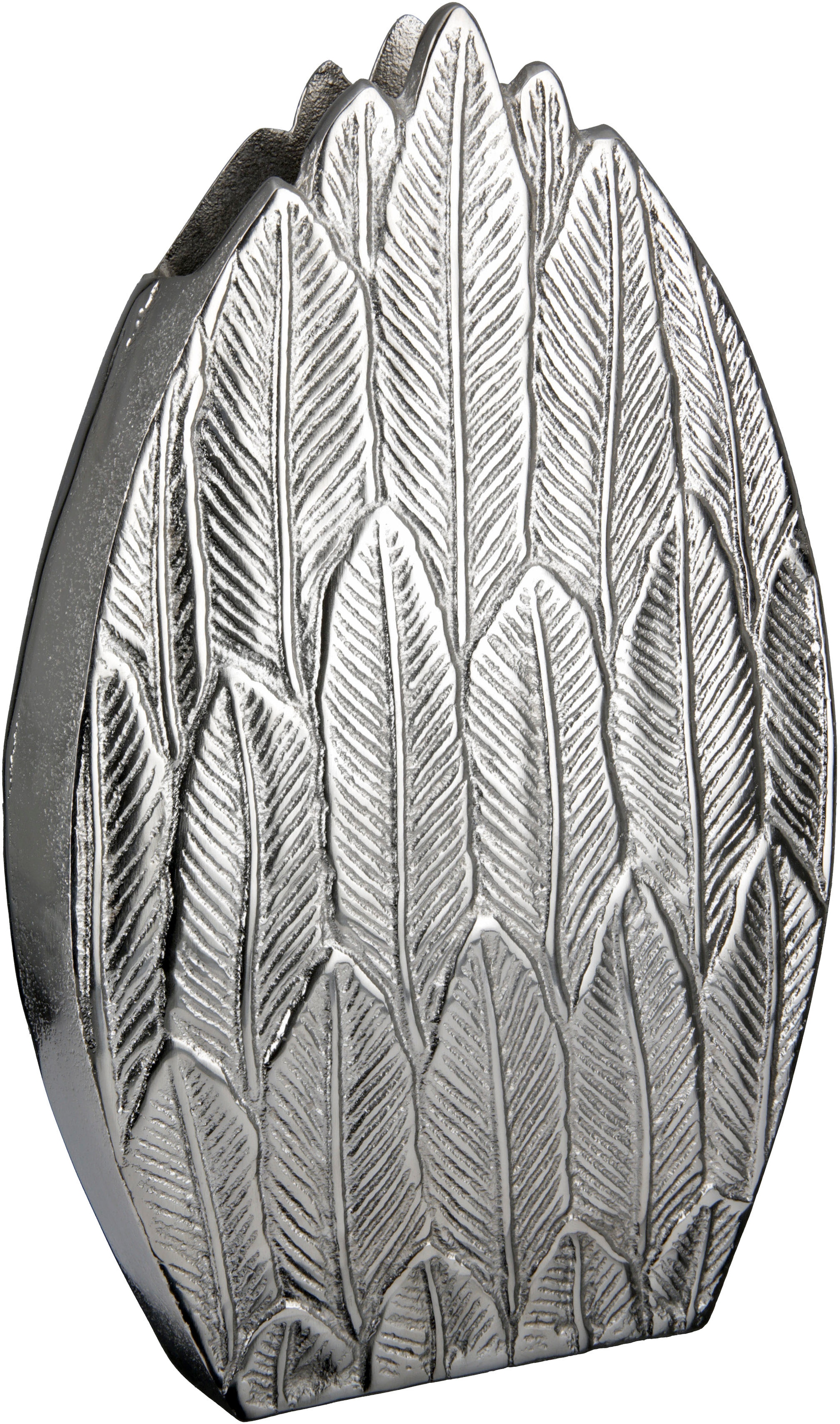Casablanca by Gilde Dekovase »Feder«, (1 St.), Vase aus Aluminium, Dekoobjekt, Tropfenform