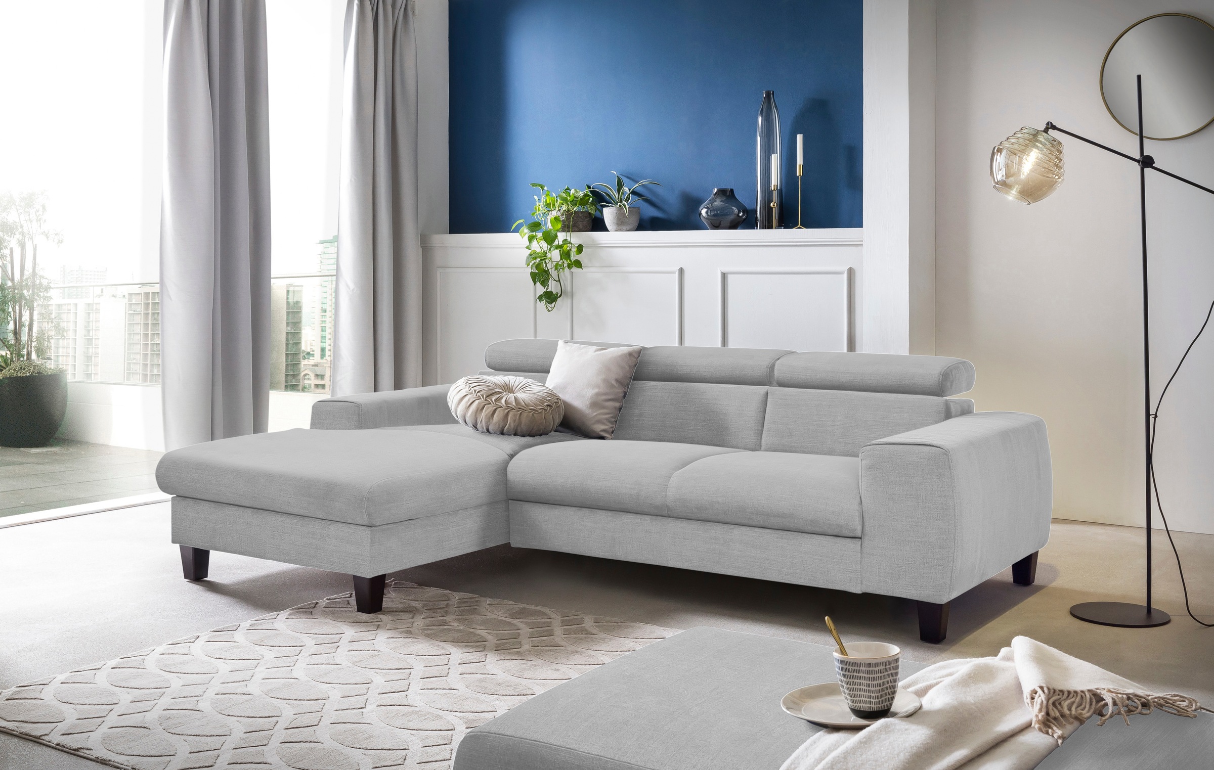 COTTA Ecksofa "Morven L-Form mit Kopfteilverstellung" wahlweise mit Bettfun günstig online kaufen