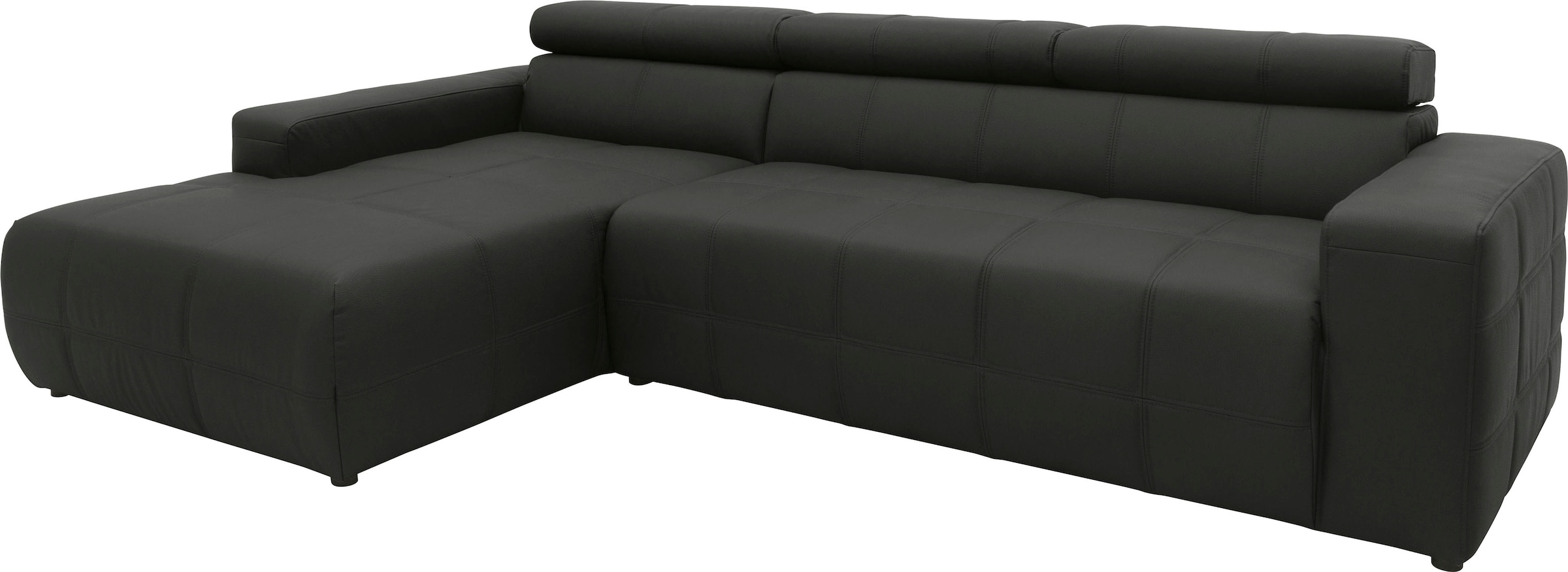 DOMO collection Ecksofa »Brandon große Ausführung B/T/H: 289/177/80 cm, auch in Leder und Cord«, mit Kopfteilverstellung, wahlweise Sitztiefenverstellung, L-Form