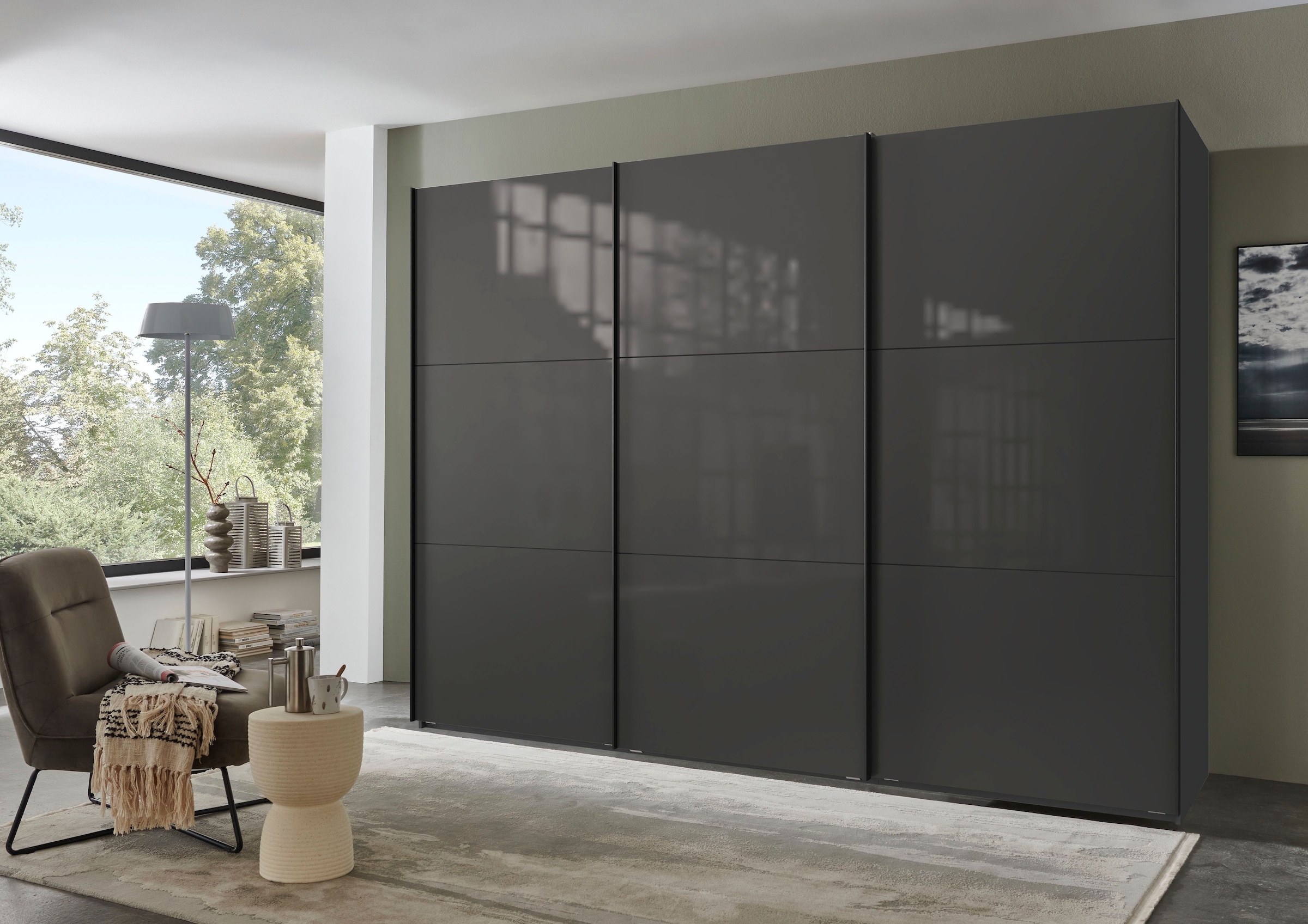 Wimex Kleiderschrank »Indiana by fresh to go, wahlweise mit oder ohne Spiegel«, (INKLUSIVE Innenausstattung und Selbsteinzug für die Türen), große Breiten250 oder 300cm, mit oder ohne Glasfront, Made in Germany