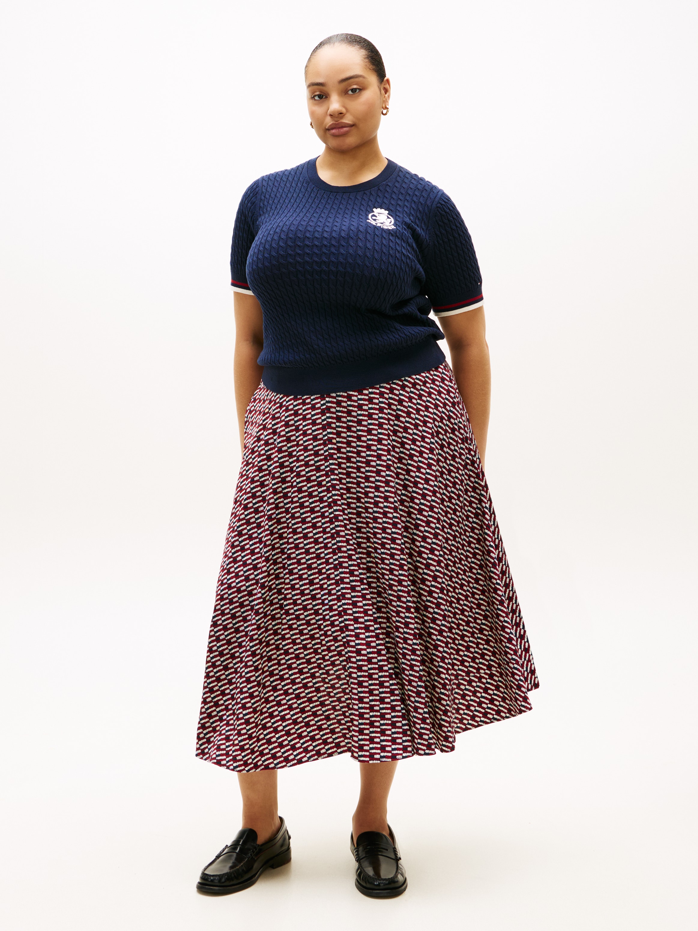 Tommy Hilfiger Curve A-Linien-Rock »CRV VIS TWILL A-LINE MIDI SKIRT«