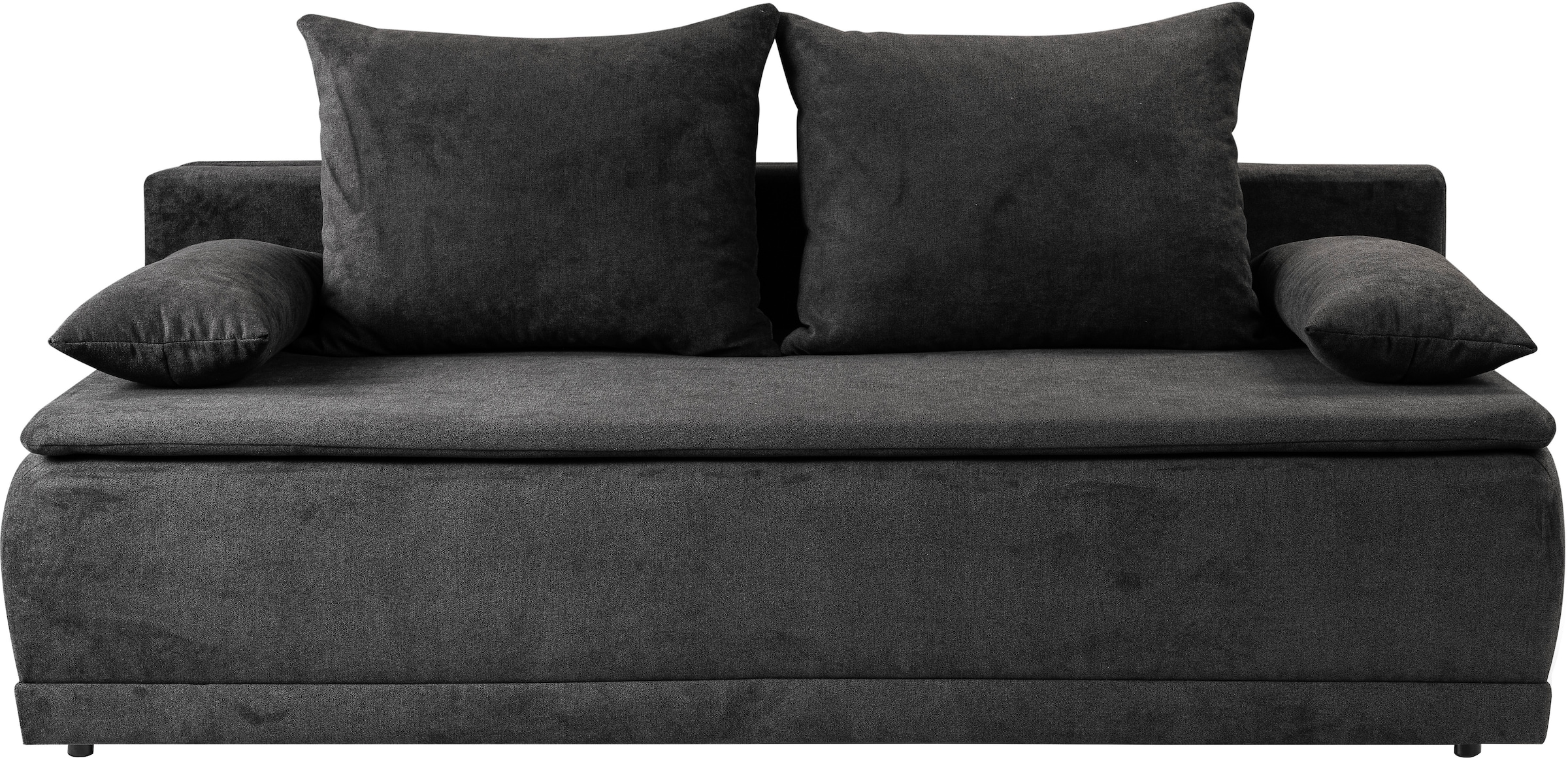 WERK2 Schlafsofa »Biggi 206 cm komfortabel & modern, Komfort Sitz- und Liegehöhe« Struktur weich, Schlaffunktion, Bettkasten