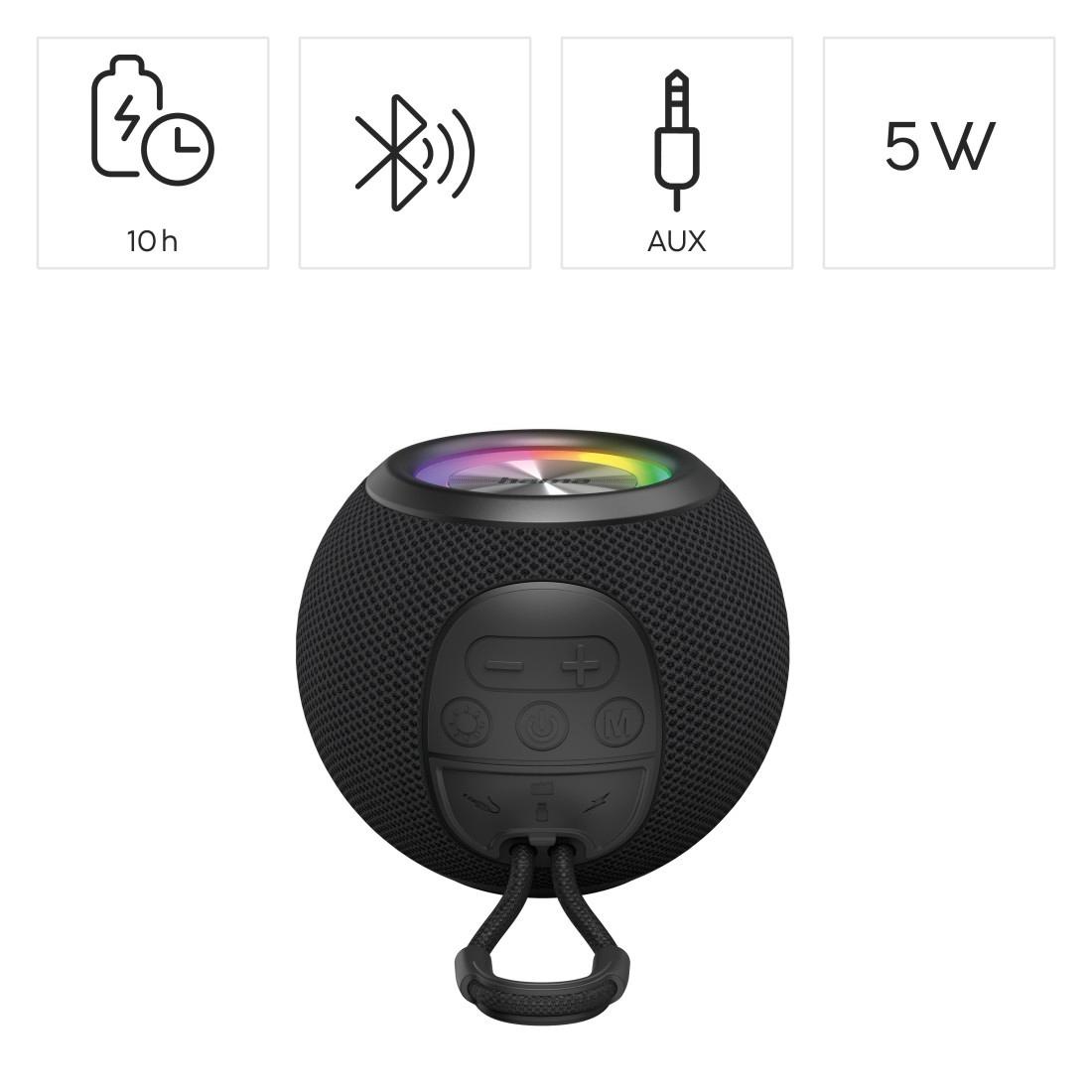 Hama Bluetooth-Lautsprecher »Bluetooth®-Lautsprecher "Ball Shape Speaker", 5 Licht-Modi, 5W«, Integrierte Freisprecheinrichtung