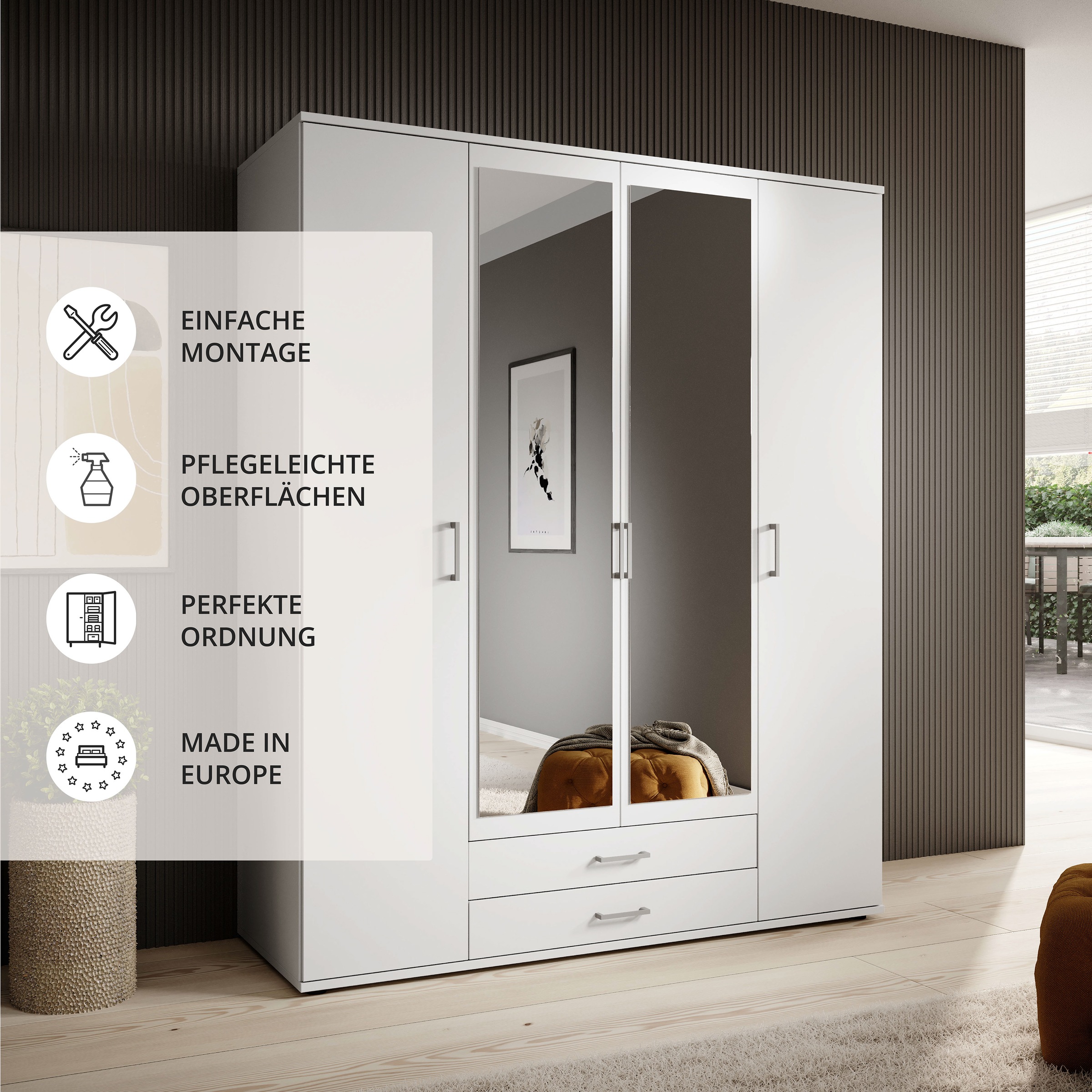 Schlafkontor Kleiderschrank »Karl Drehtürenschrank Schlafzimmerschrank mit günstig online kaufen