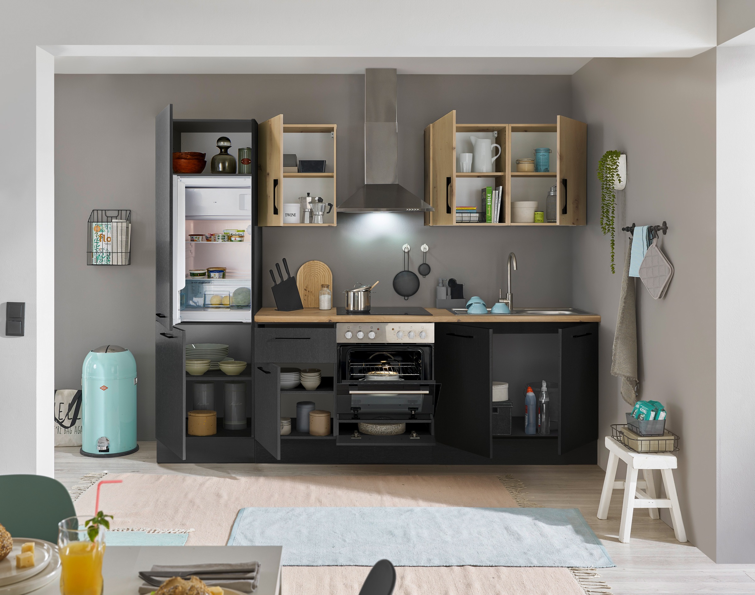 BASIC by Balculina Küchenzeile »Turin«, Breite 270 cm, wahlweise mit E-Geräten