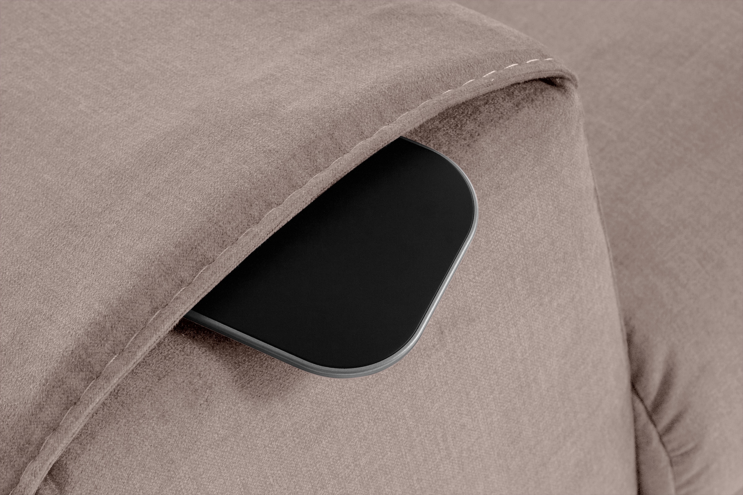 COTTA Ecksofa »Morven L-Form mit Kopfteilverstellung«, wahlweise mit Bettfunktion, Bettkasten & Wireless-Charger