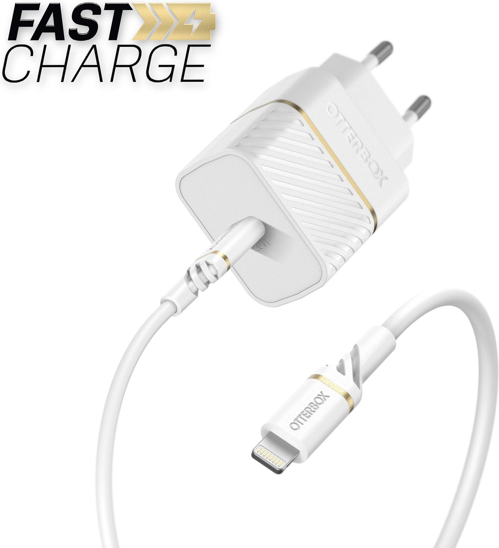 Otterbox USB-Ladegerät »EU Wall Charger 20W USB-C, PD+USB C-Lightning 1m« geeignet für Apple iPhone, Samsung Galaxy, Google Pixel