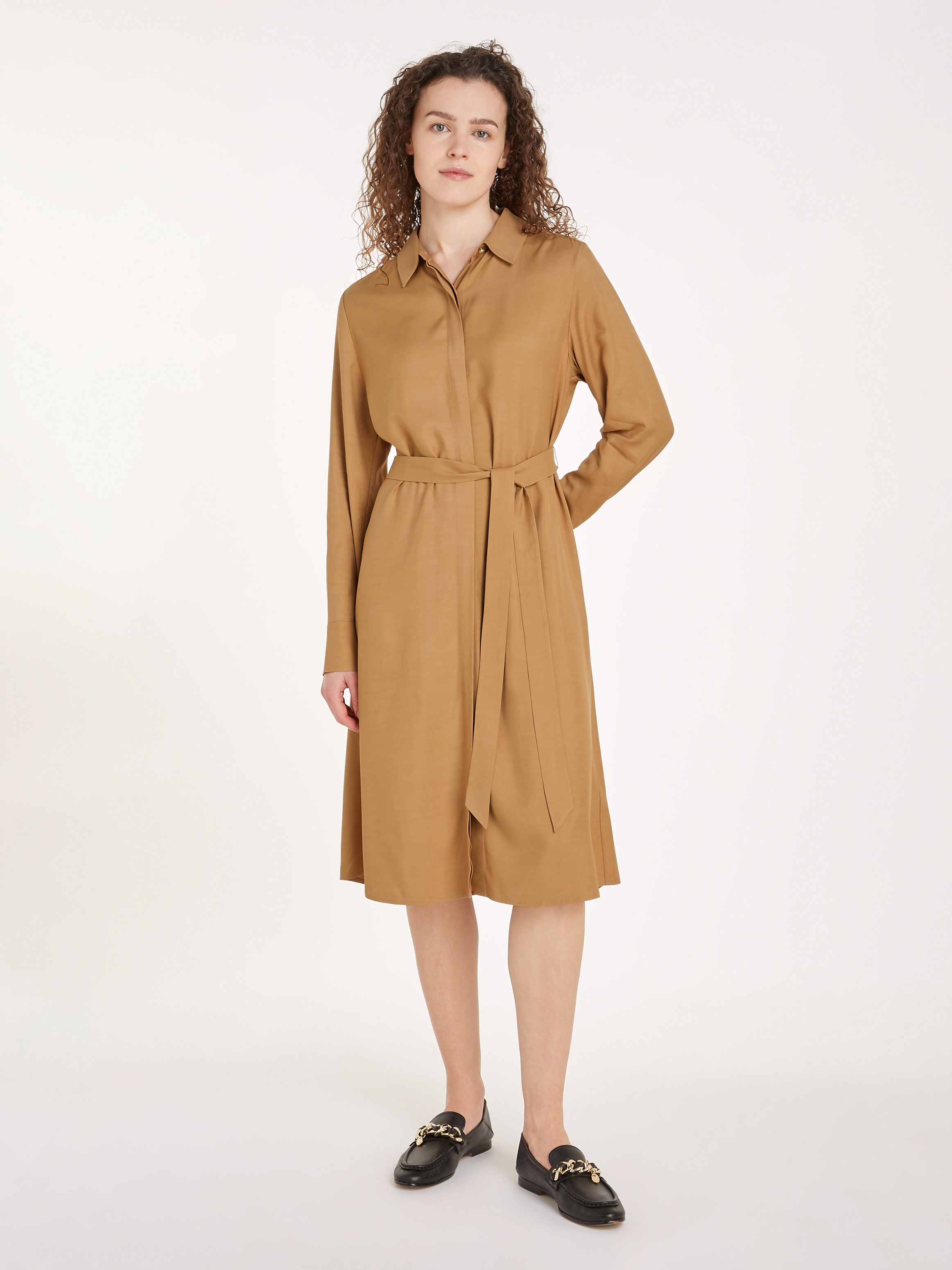 Tommy Hilfiger Hemdblusenkleid »FLUID VISCOSE SHIRT DRESS«, fließende Viskose Qualität